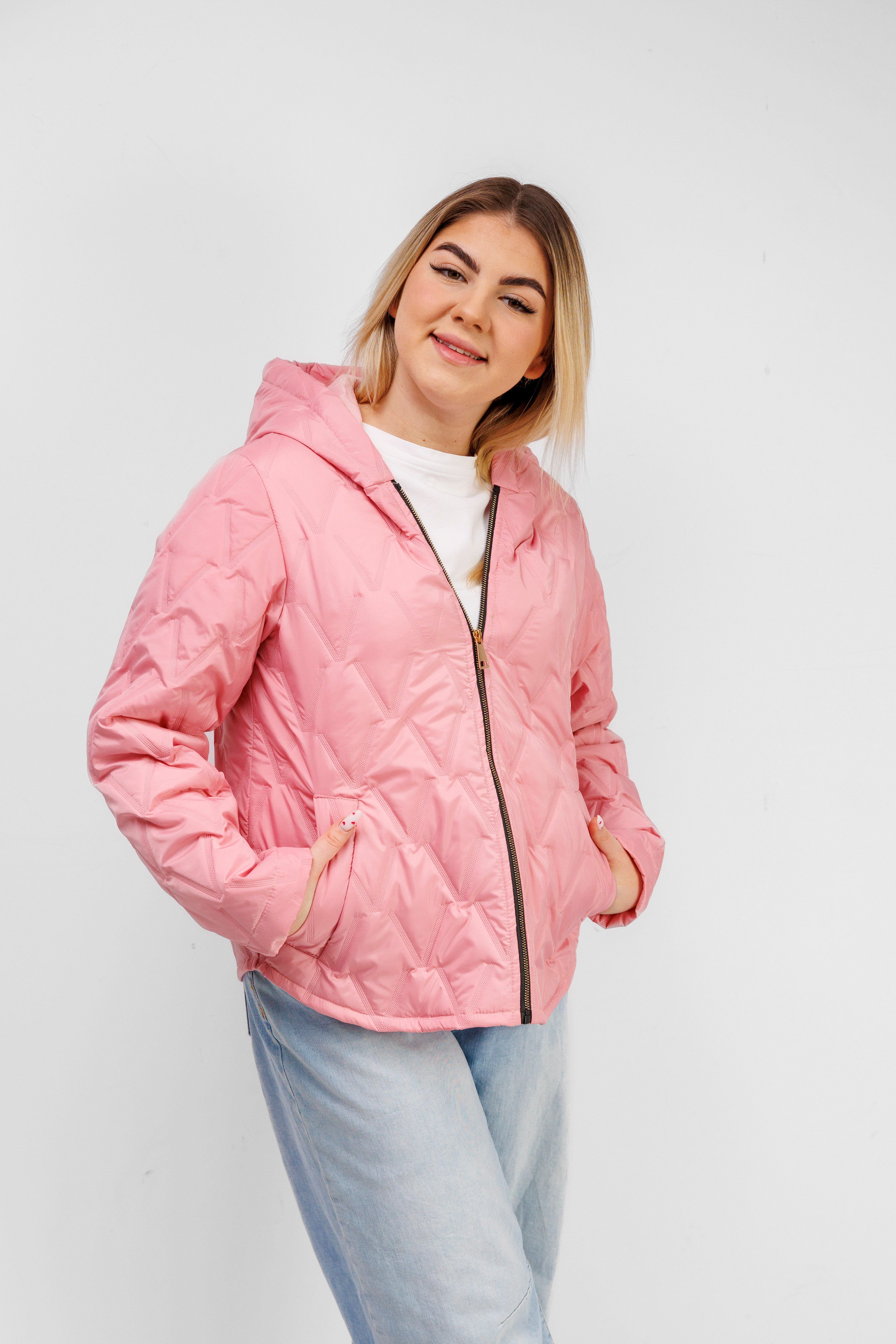 Krótka Kurtka Damska z Naszywką Polska Marka Plus Size Cukierek