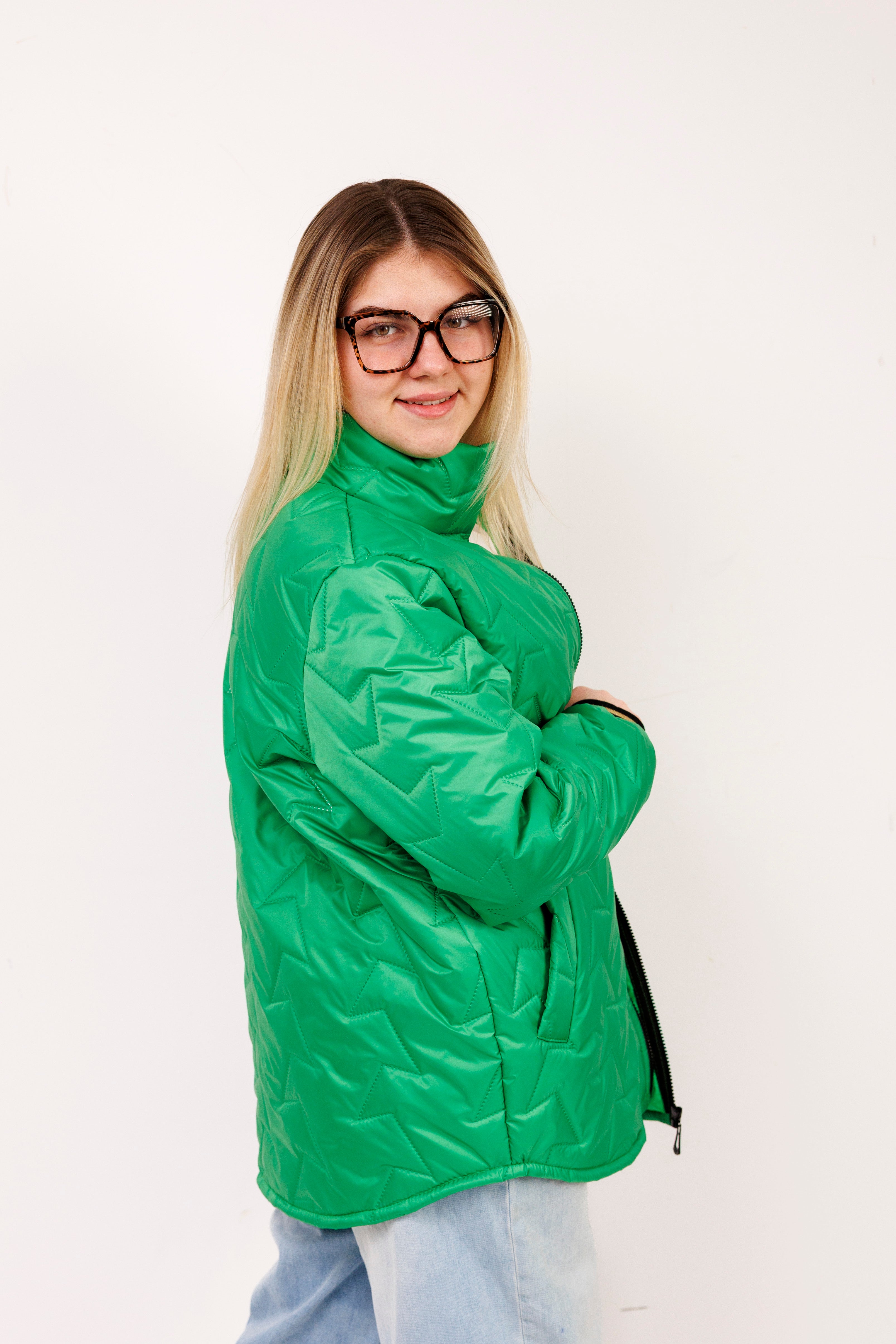 Kurtka ze ściągaczem duże rozmiary – polska produkcja, komfort i styl Zielony