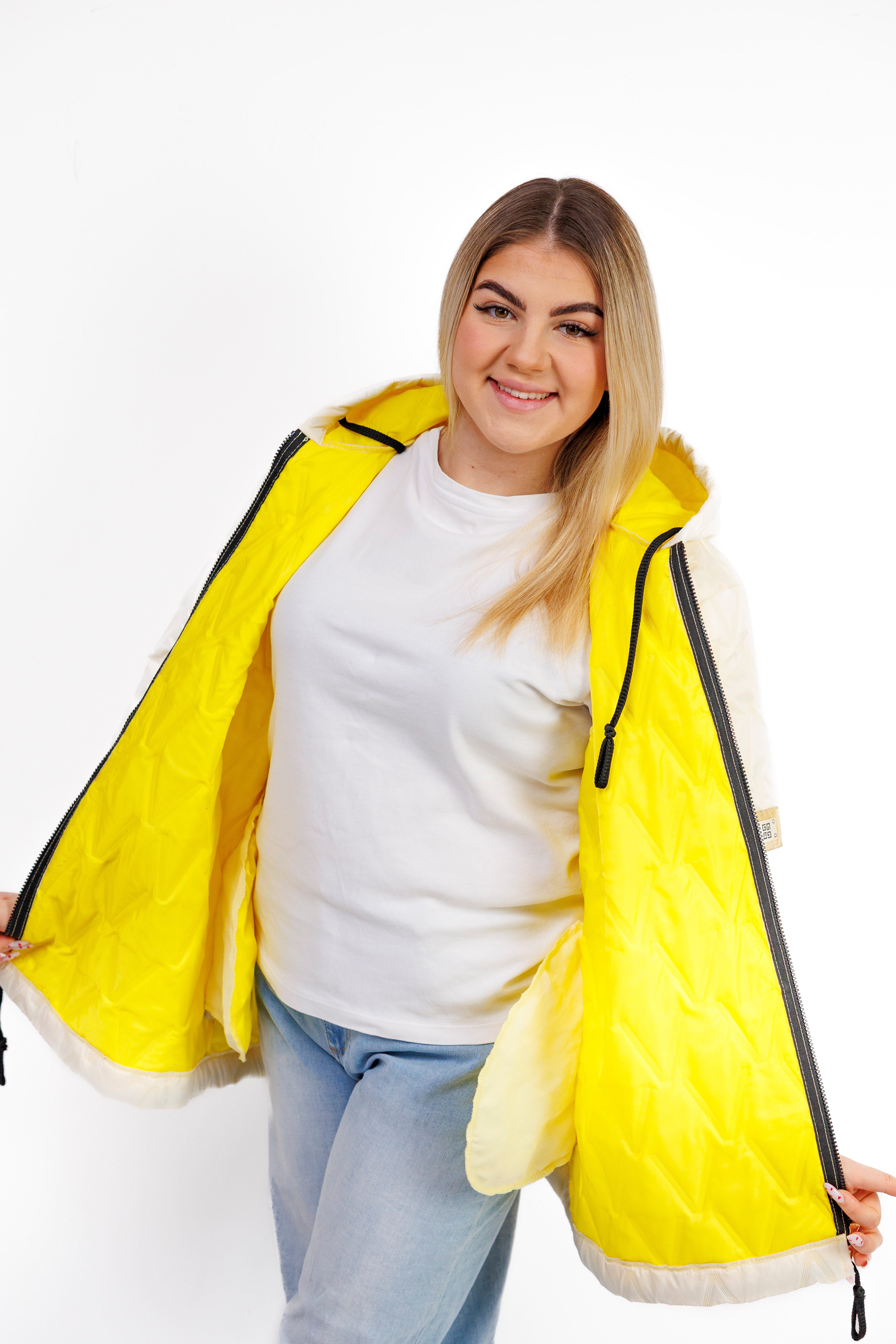 Kurtka Damska Regulowana Sznurkami Polska Produkcja Duże Rozmiary Żółty