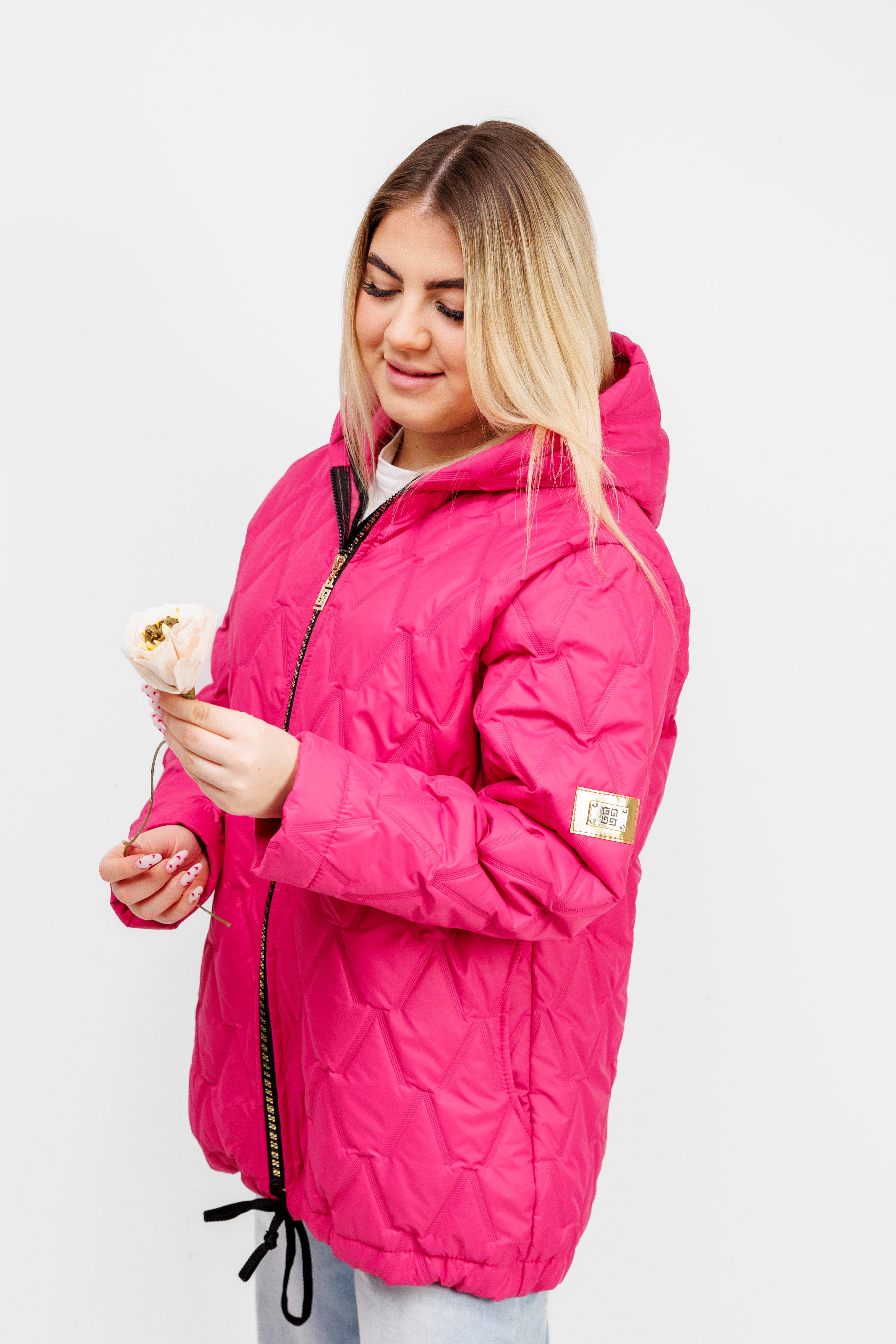 Kurtka Damska Regulowana Sznurkami Polska Produkcja Duże Rozmiary Fuksja