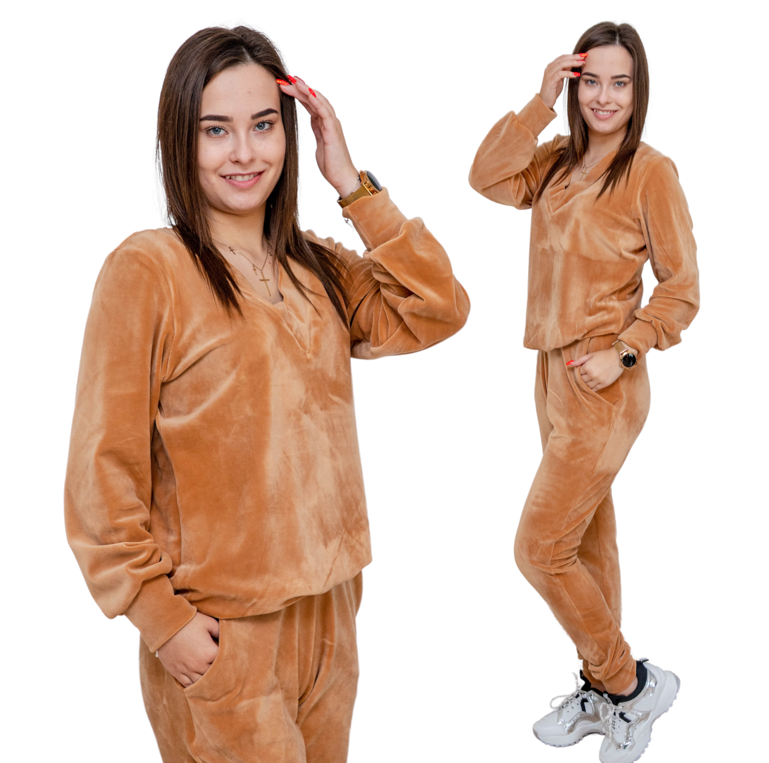 Dres damskie welurowy kolory