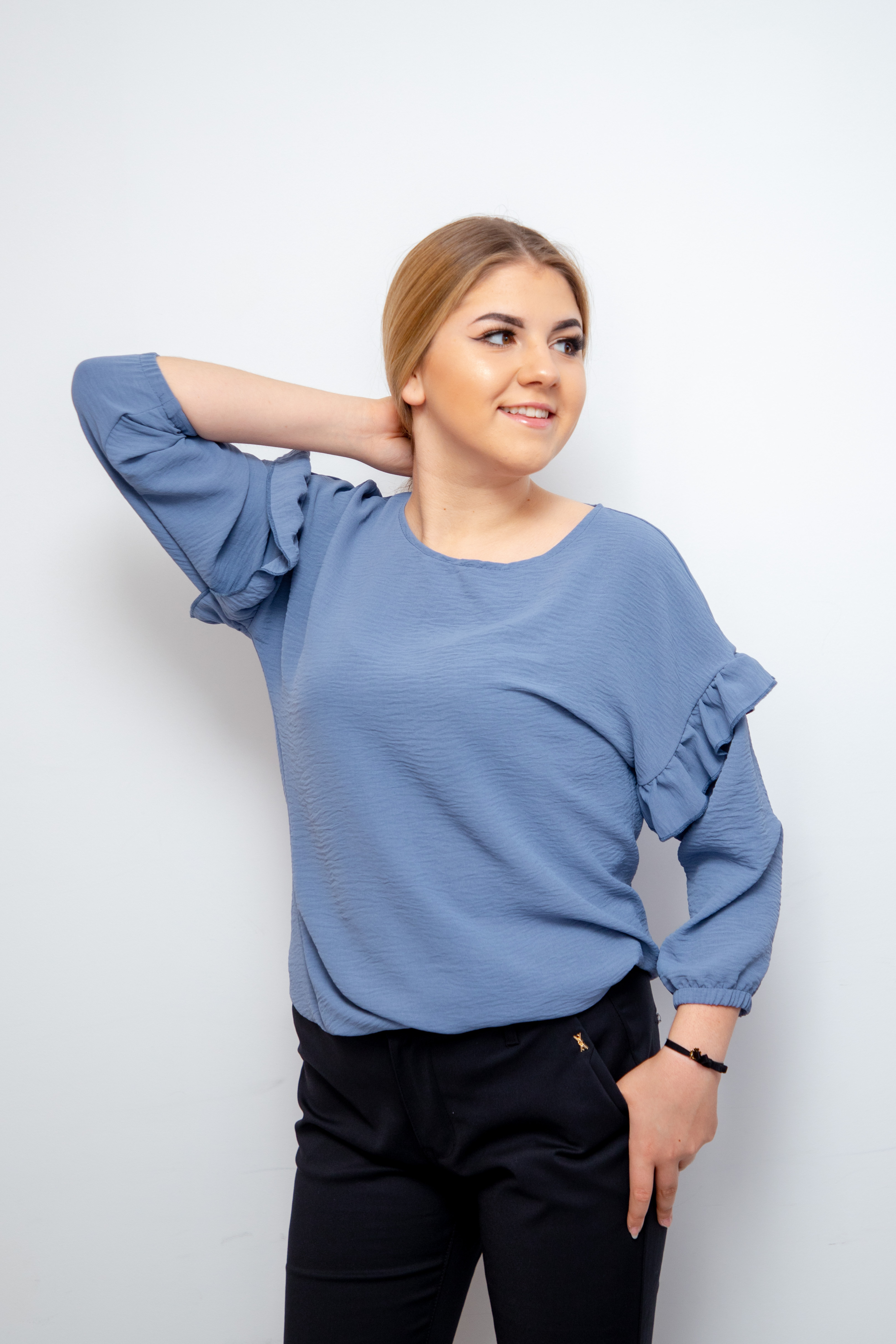 Blzuka przewiewna elegancko-sportowa długi rękaw Jeans