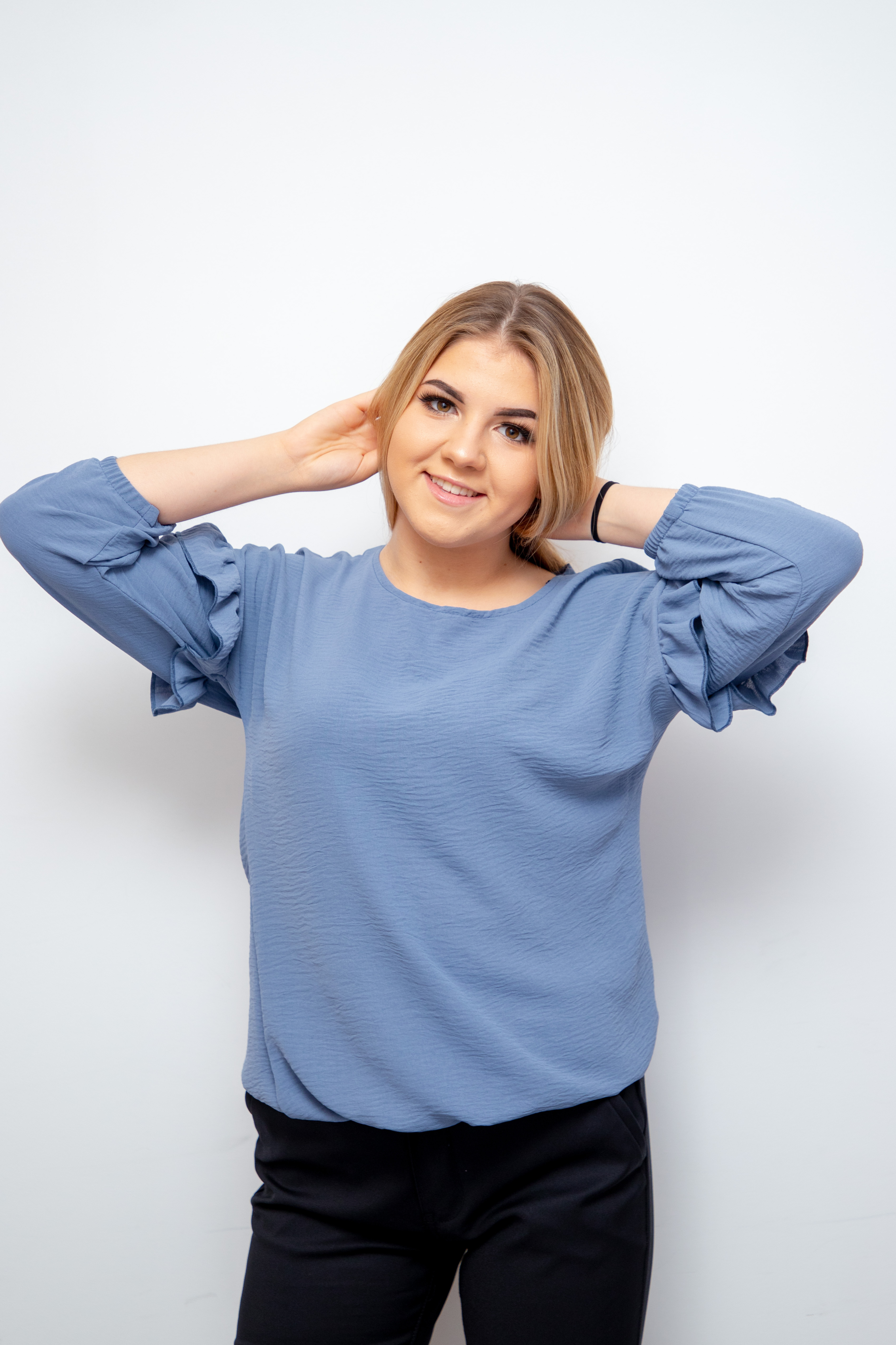 Blzuka przewiewna elegancko-sportowa długi rękaw Jeans
