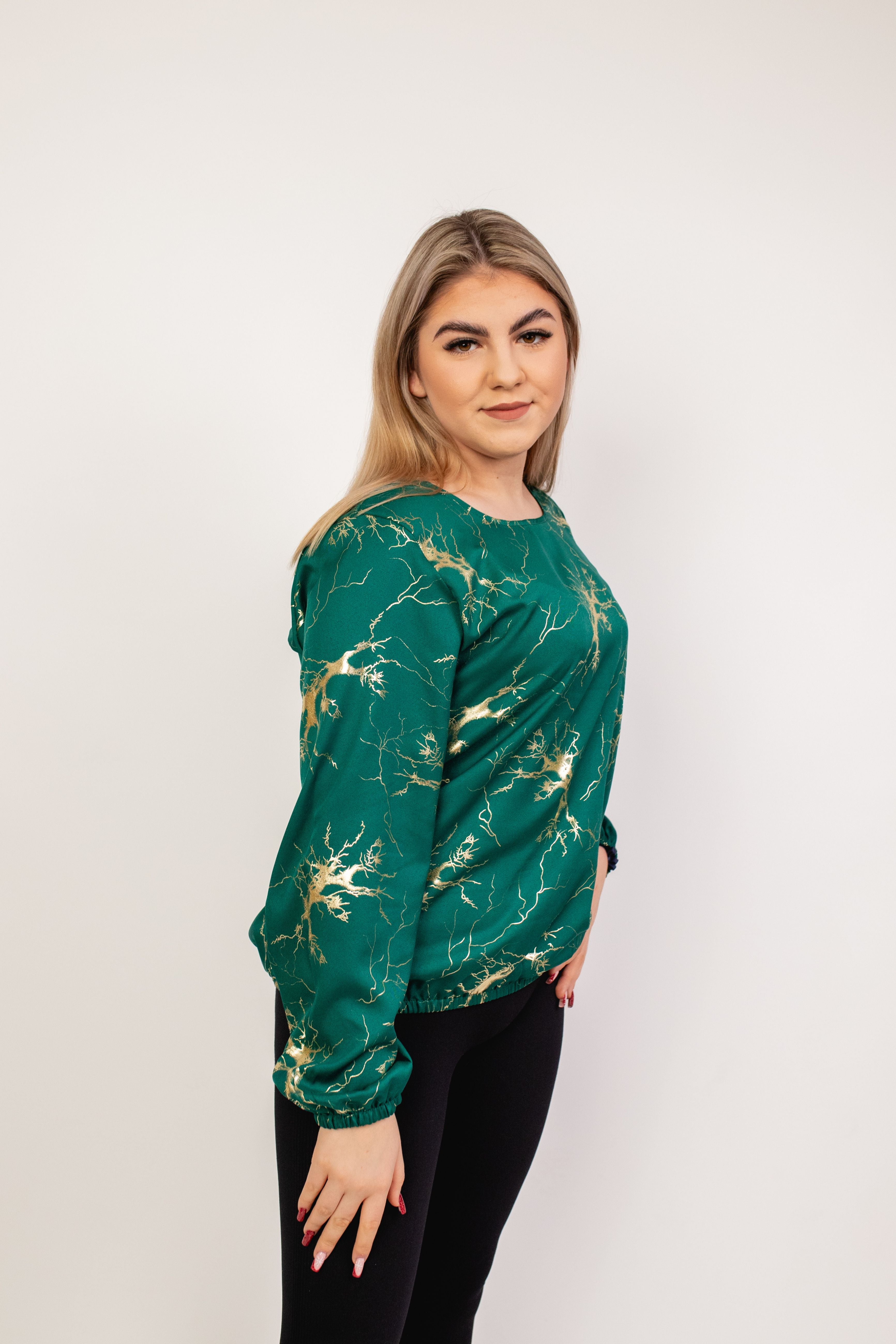 Elegancka wygodna bluzka z długim rękawem Butelka