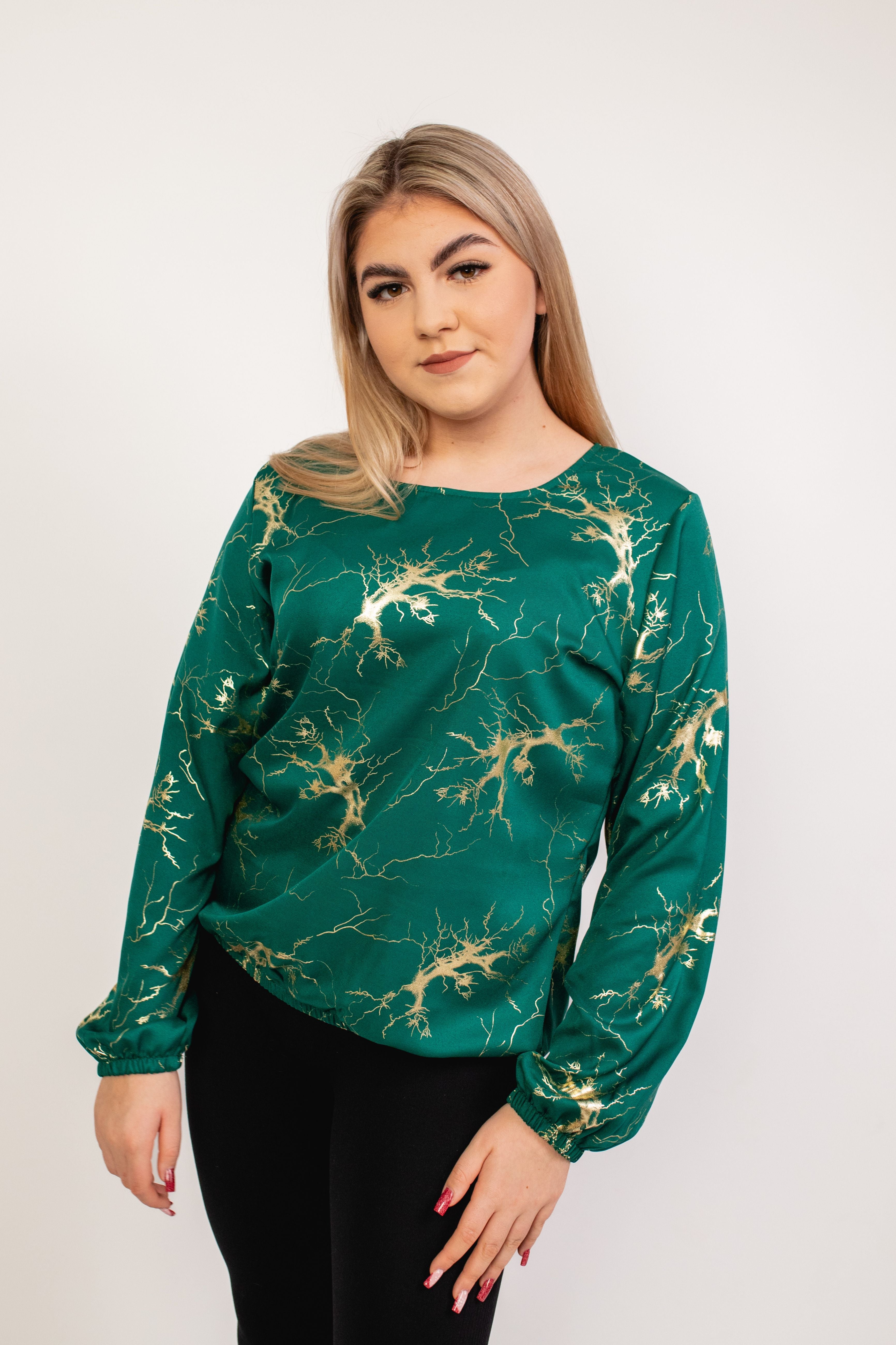 Elegancka wygodna bluzka z długim rękawem Butelka