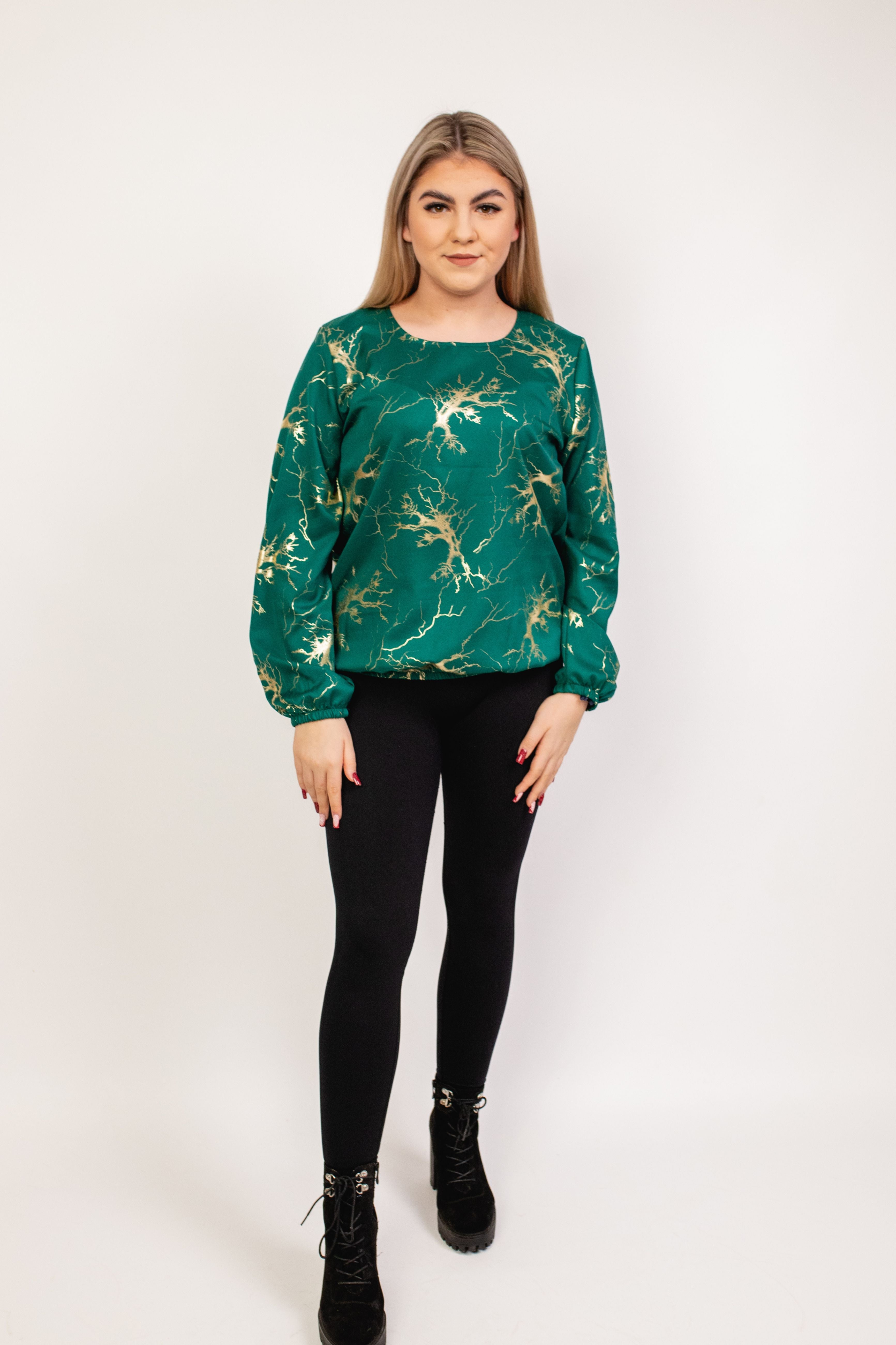 Elegancka wygodna bluzka z długim rękawem Butelka