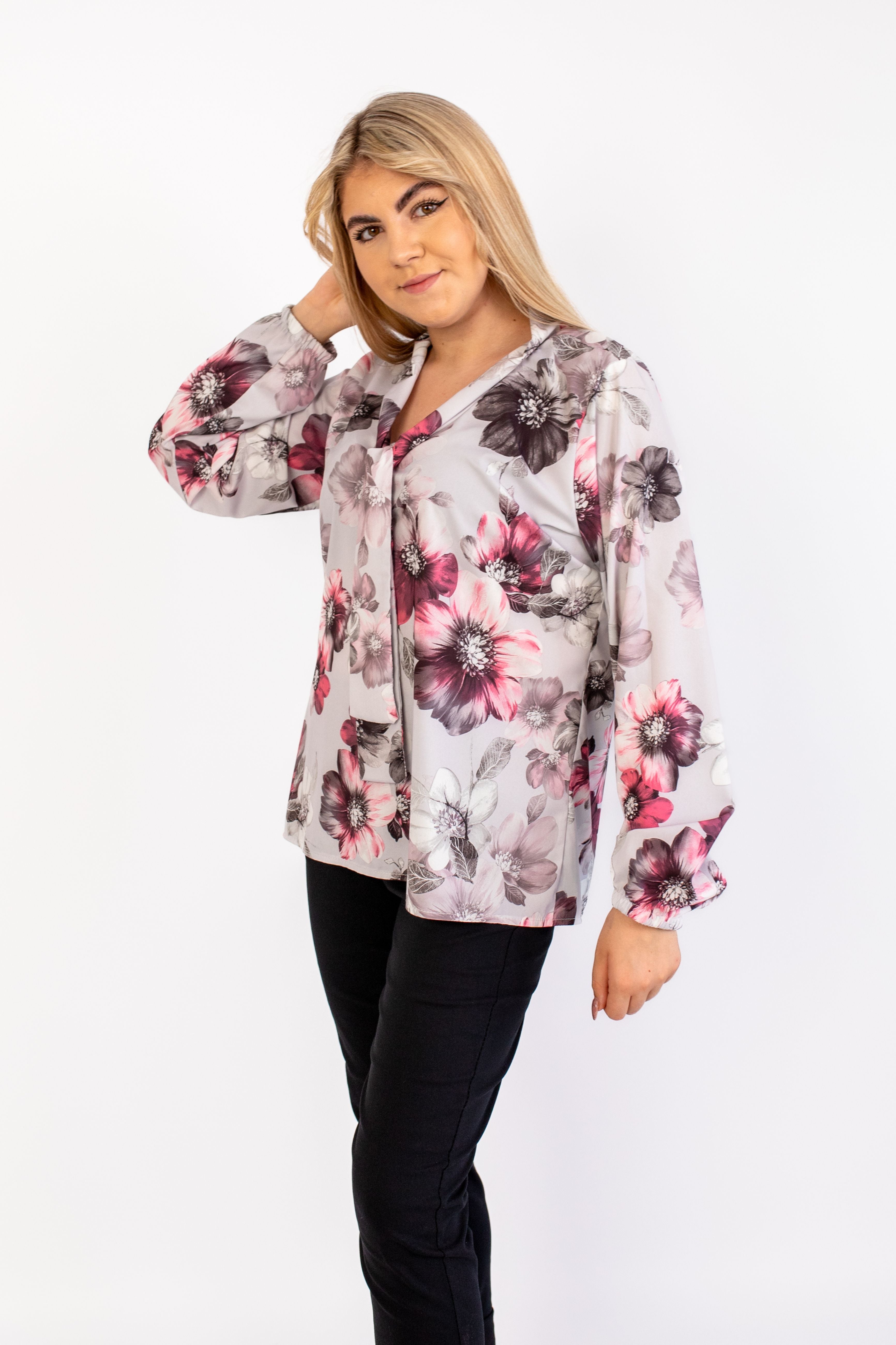 Elegancka modna szykowna bluzka z krawatem Wzór 1