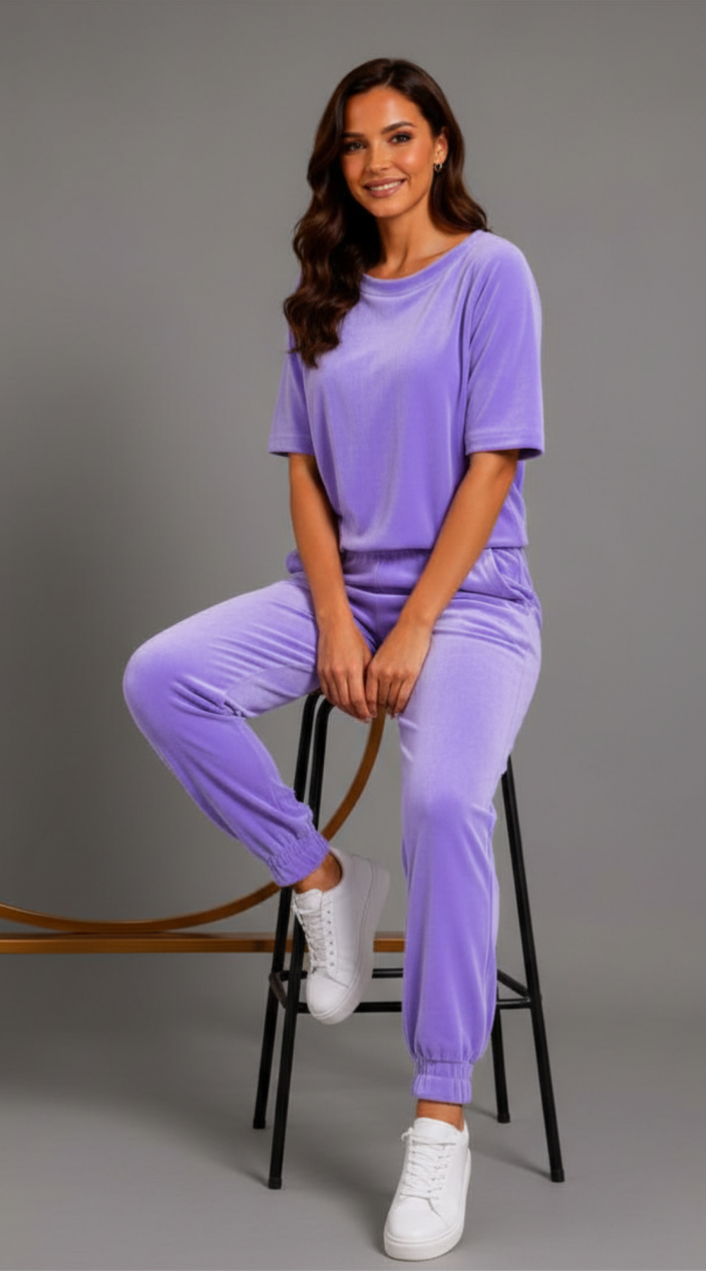 Wygodny elegancki dres damski Jasny fiolet