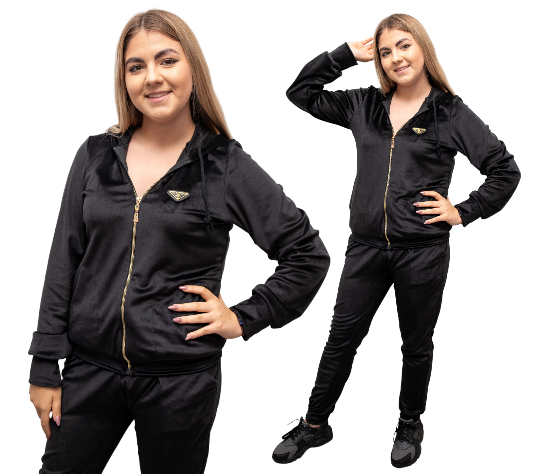 Dres damski welurowy rozpinany