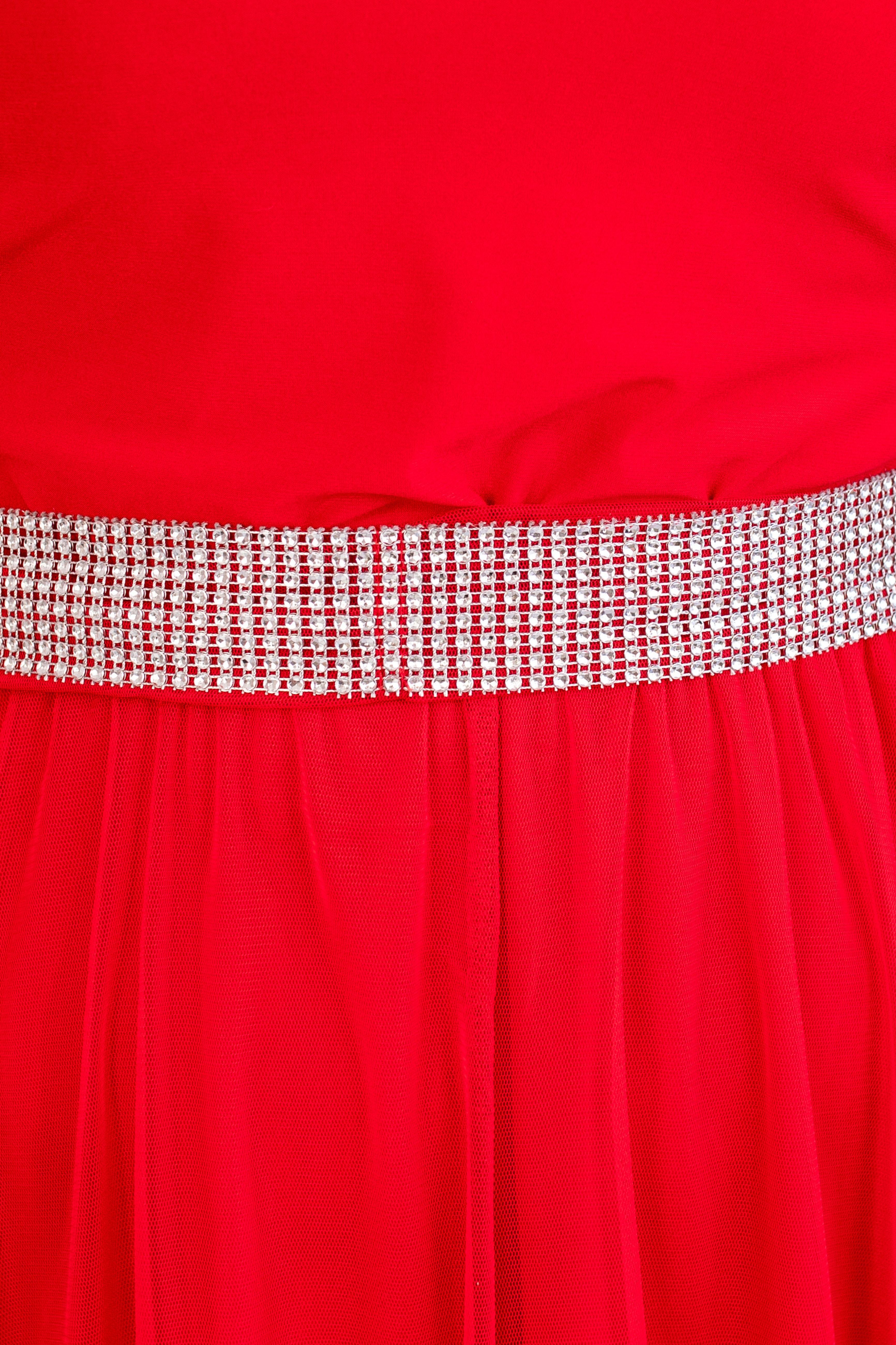 Modna zwiewna sukienka na impreze Czerwony