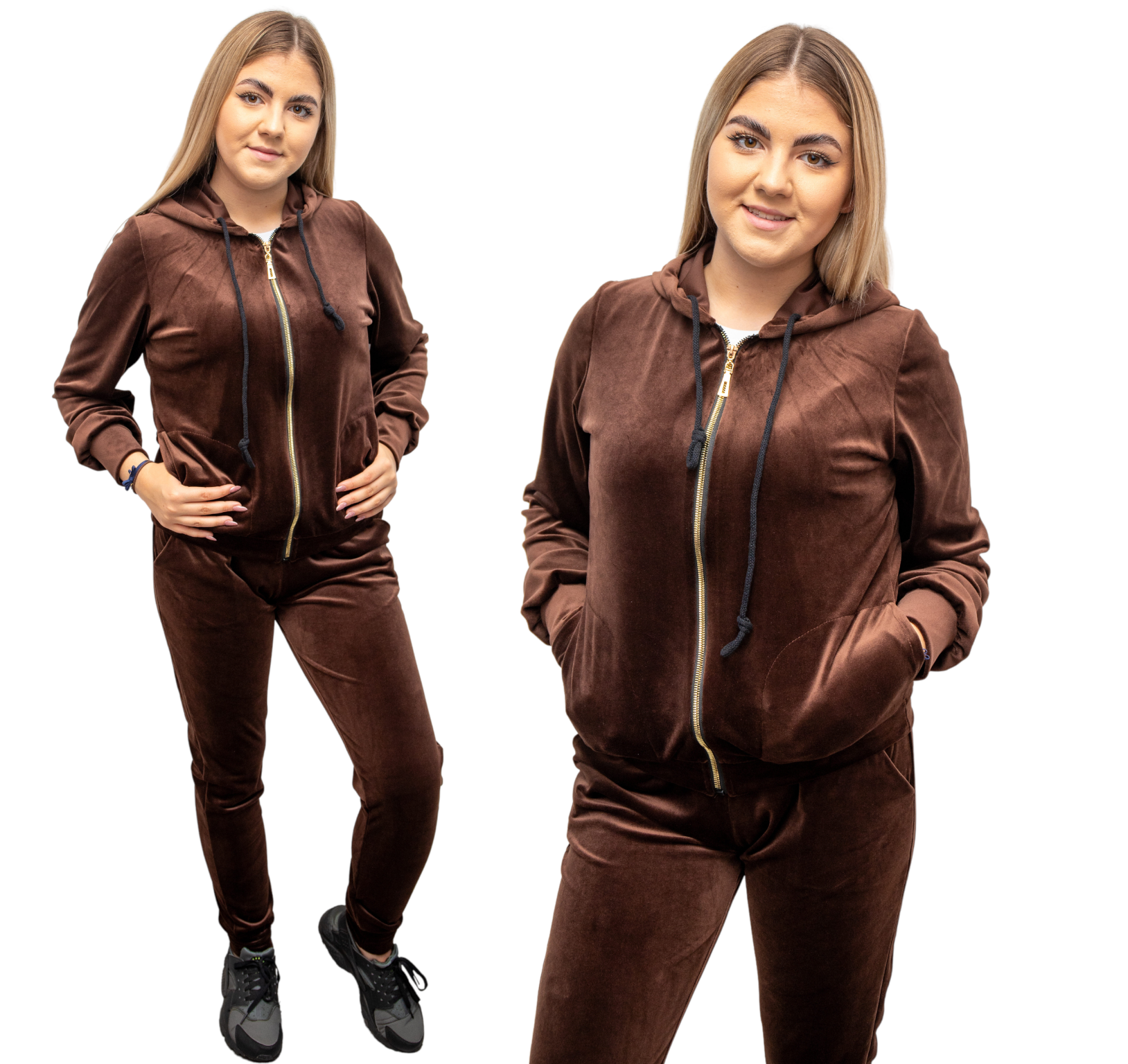 Dres damski welurowy rozpinany