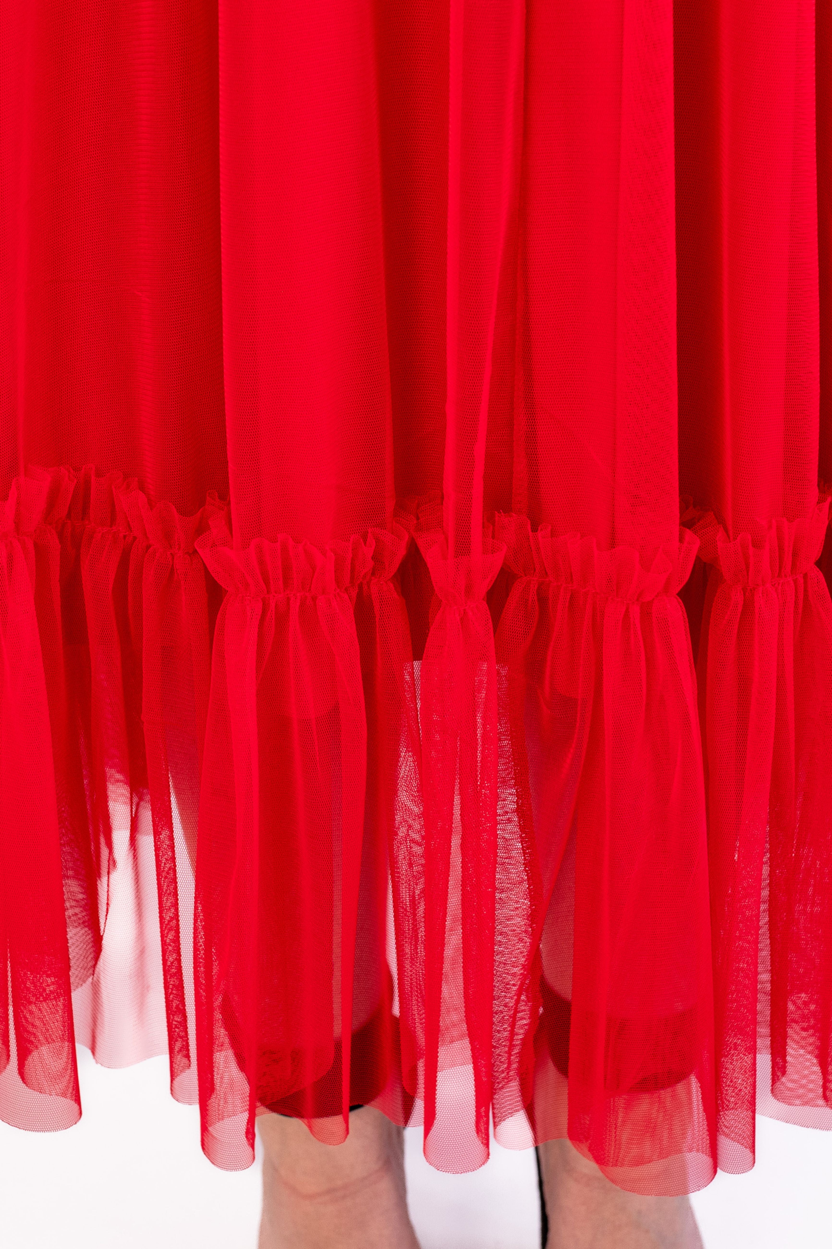 Modna zwiewna sukienka na impreze Czerwony