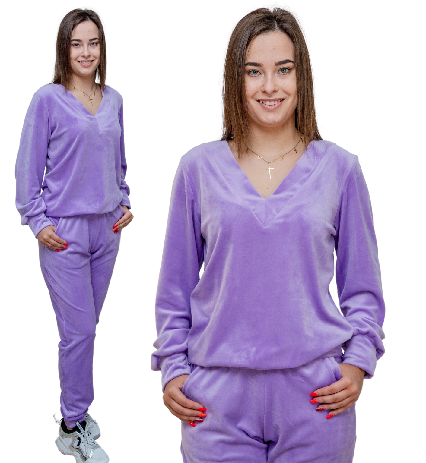 Dres damskie welurowy kolory