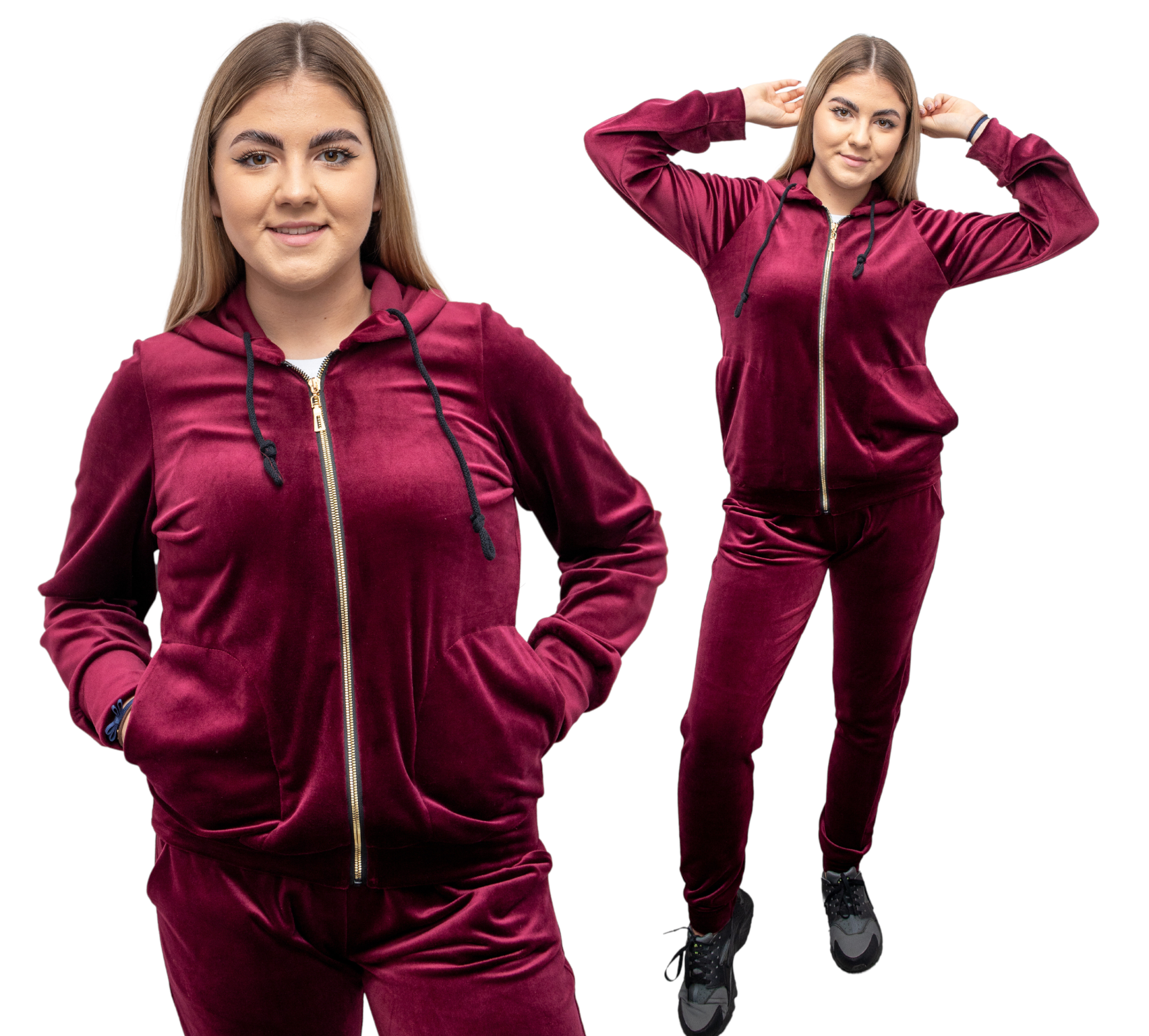 Dres damski welurowy rozpinany