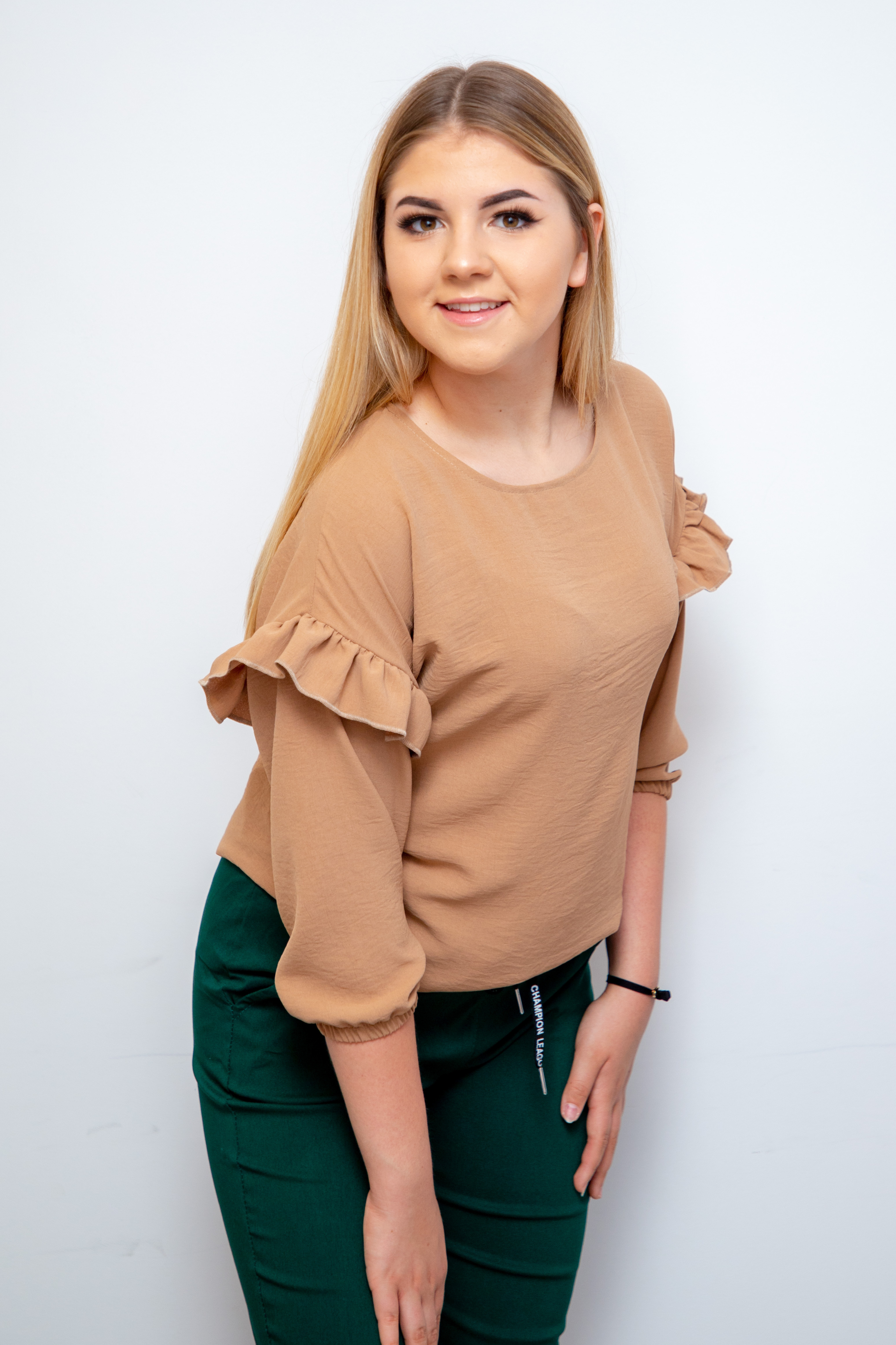 Blzuka przewiewna elegancko-sportowa długi rękaw Beż