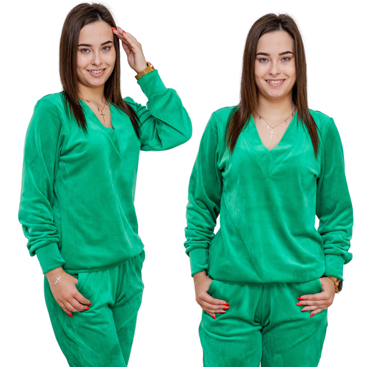 Dres damskie welurowy kolory