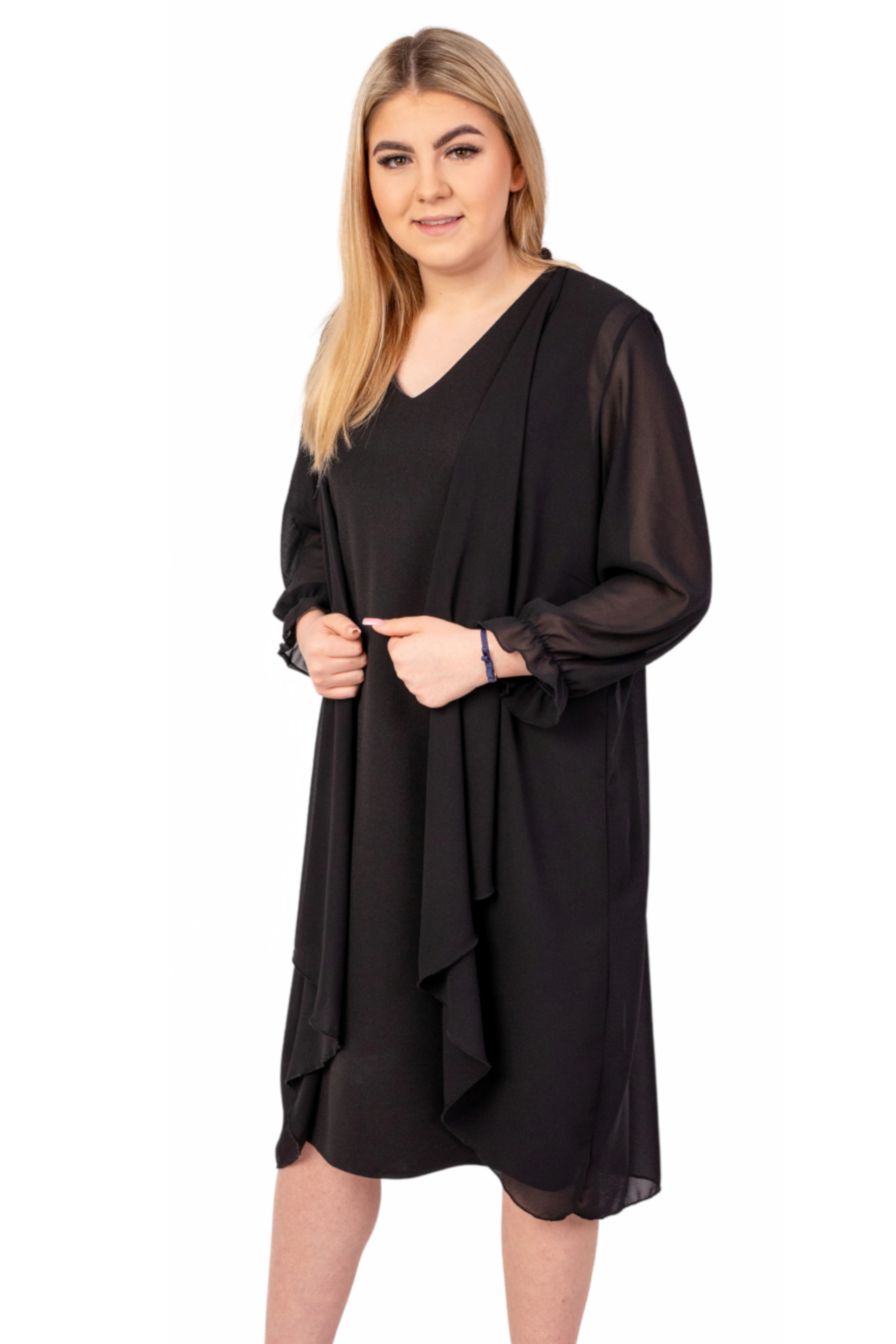 Elegancka sukienka damska (Sukienka + Narzuta) Czarny