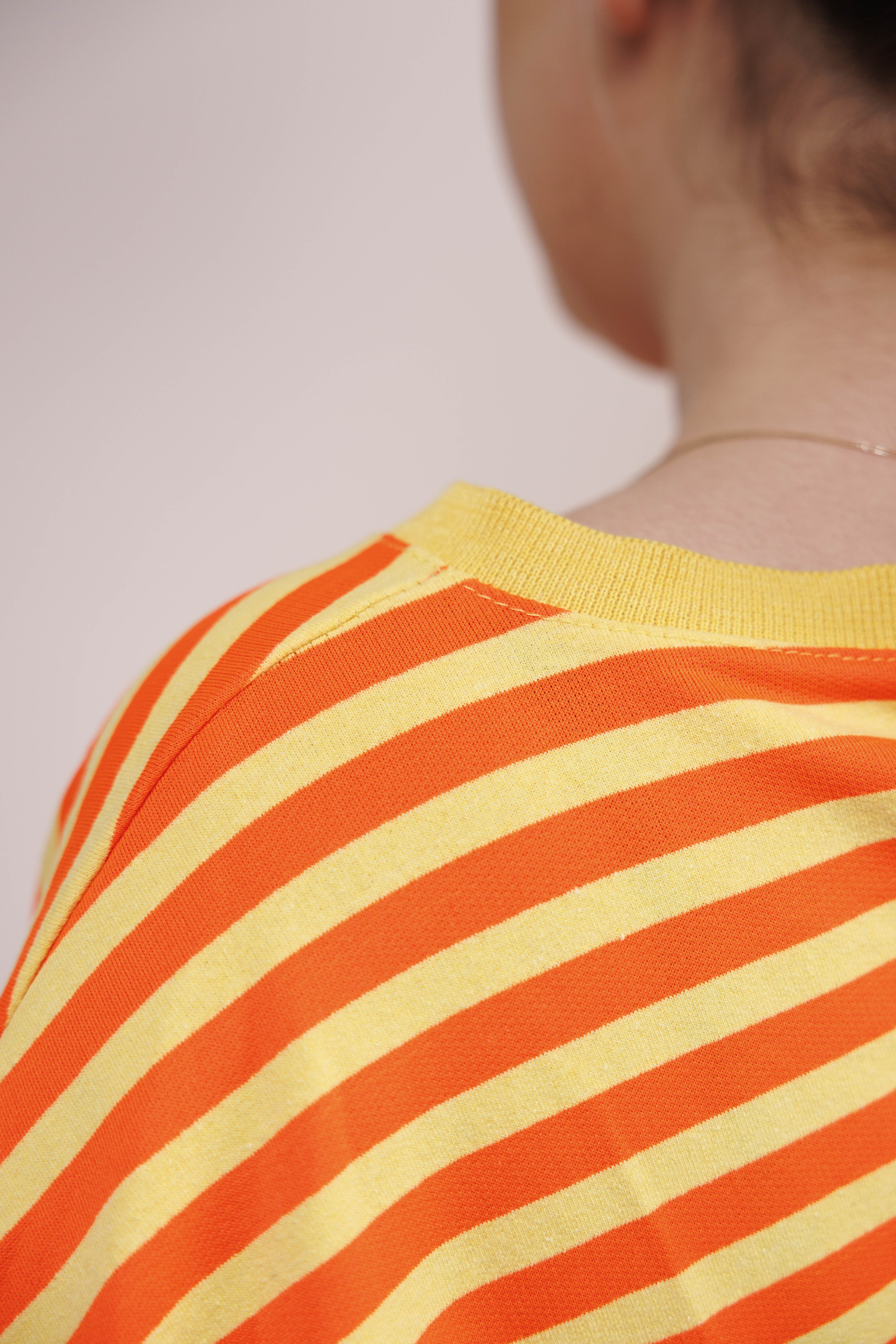 Casualowa bluza bawełniana w paski Pomarańczowo-Żółty