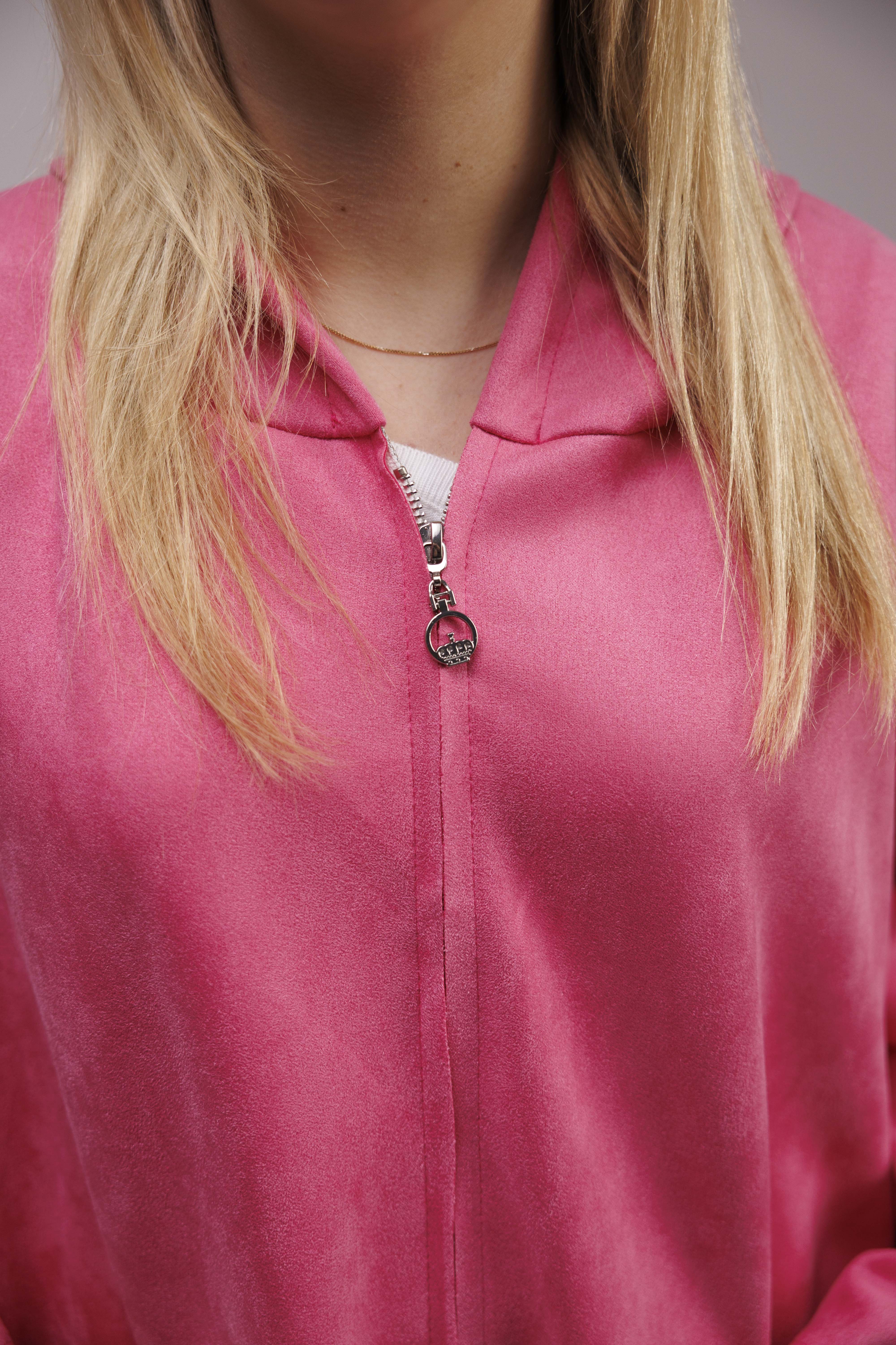 Katanka oversize z kapturem Fuksja