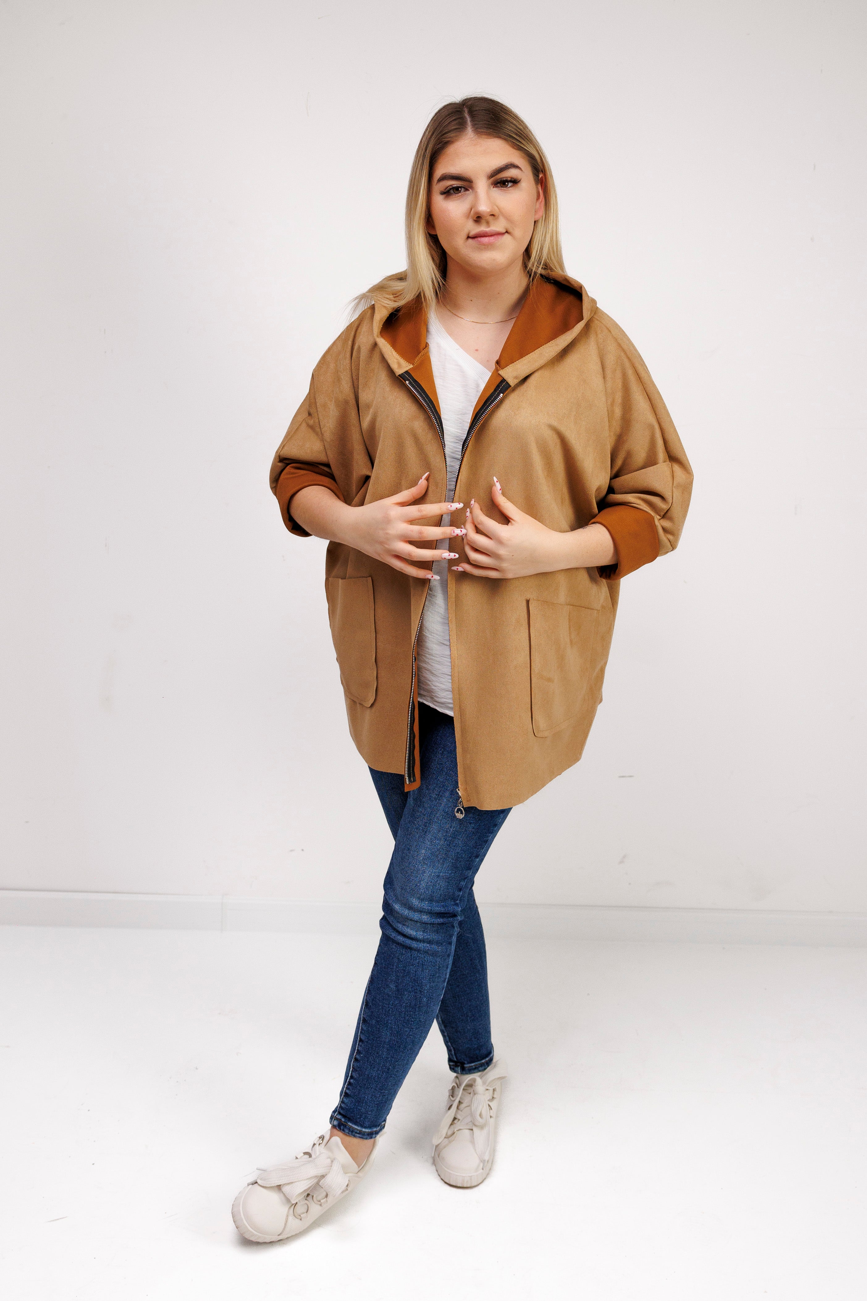 Katanka oversize z kapturem Camel