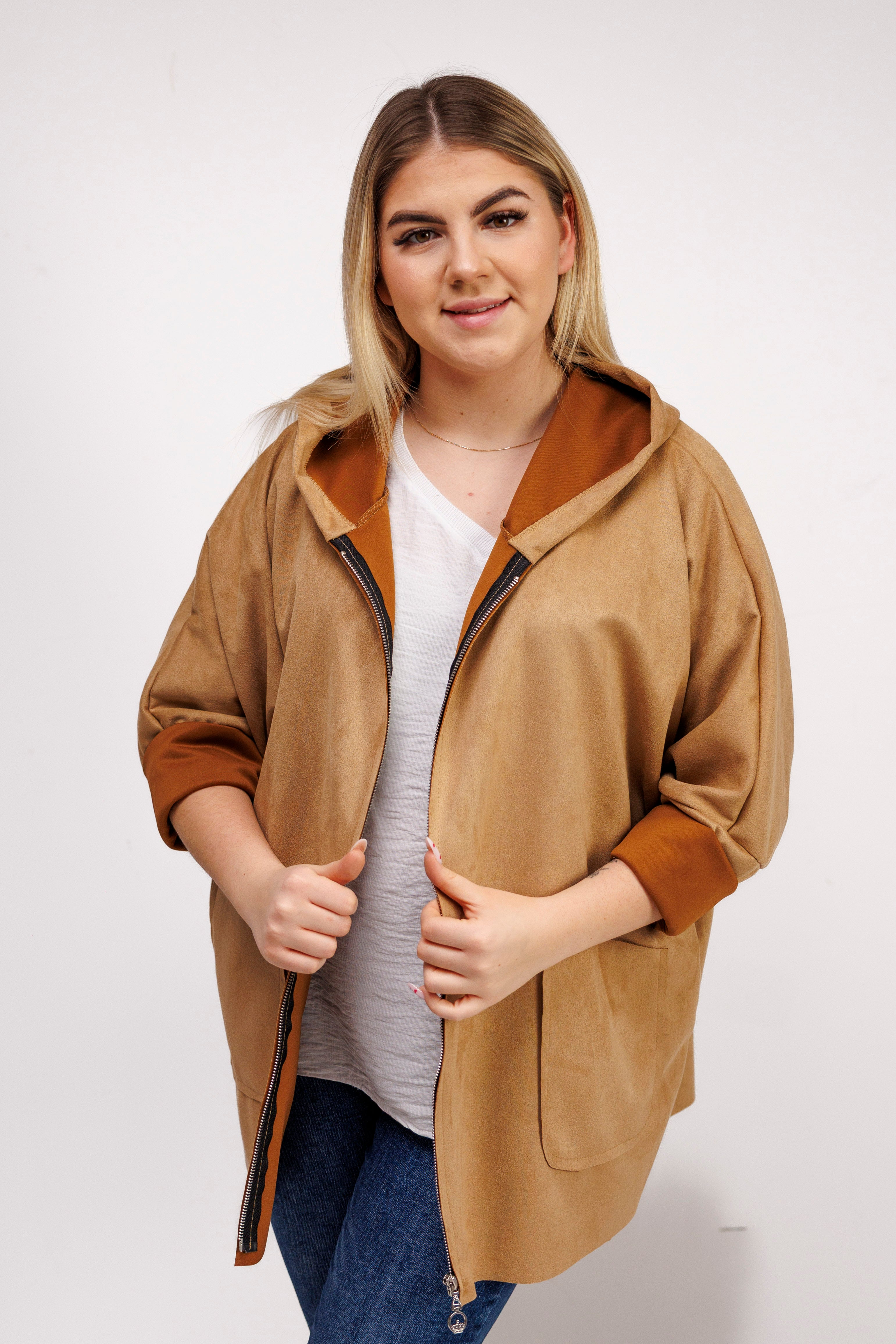 Katanka oversize z kapturem Camel