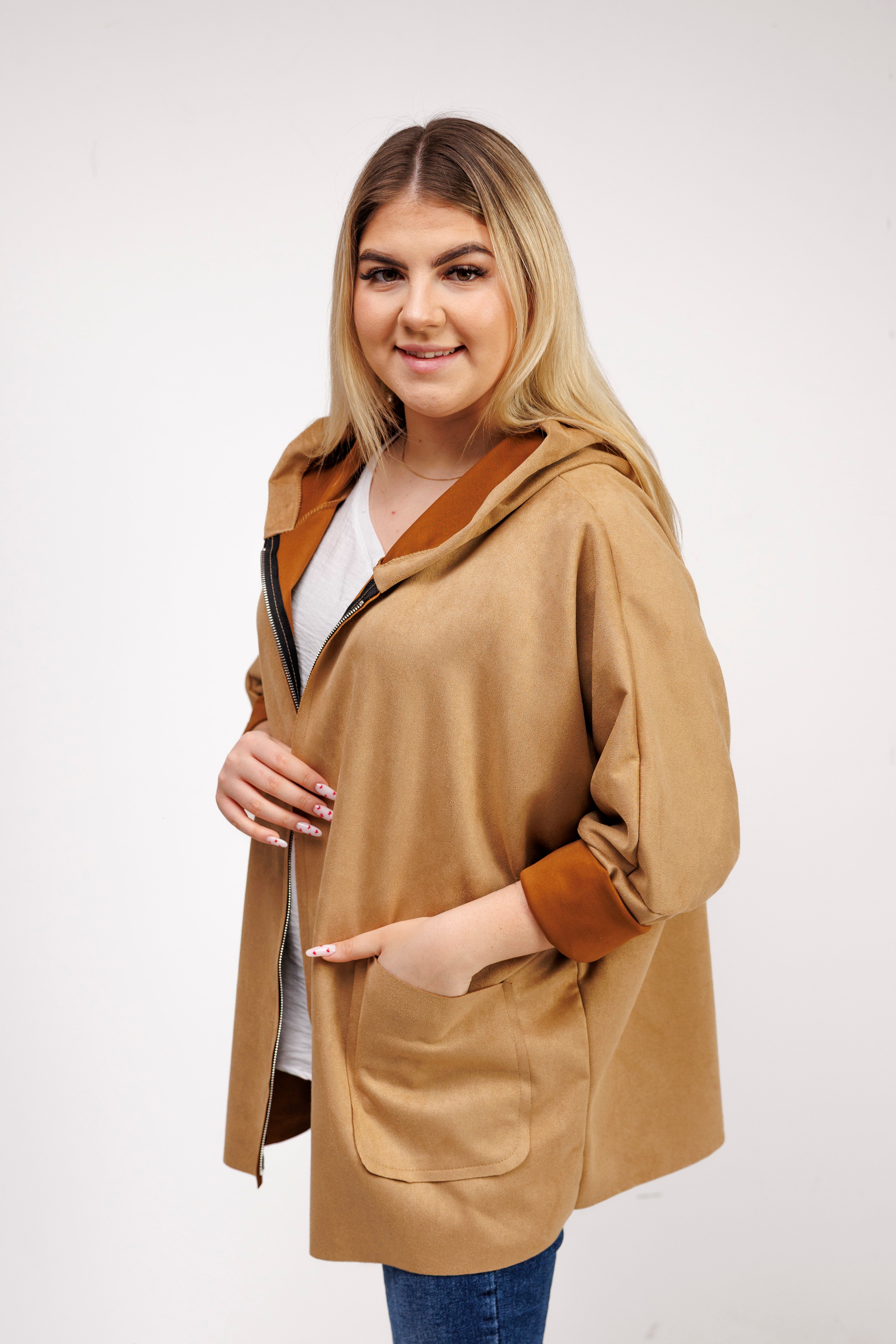 Katanka oversize z kapturem Camel