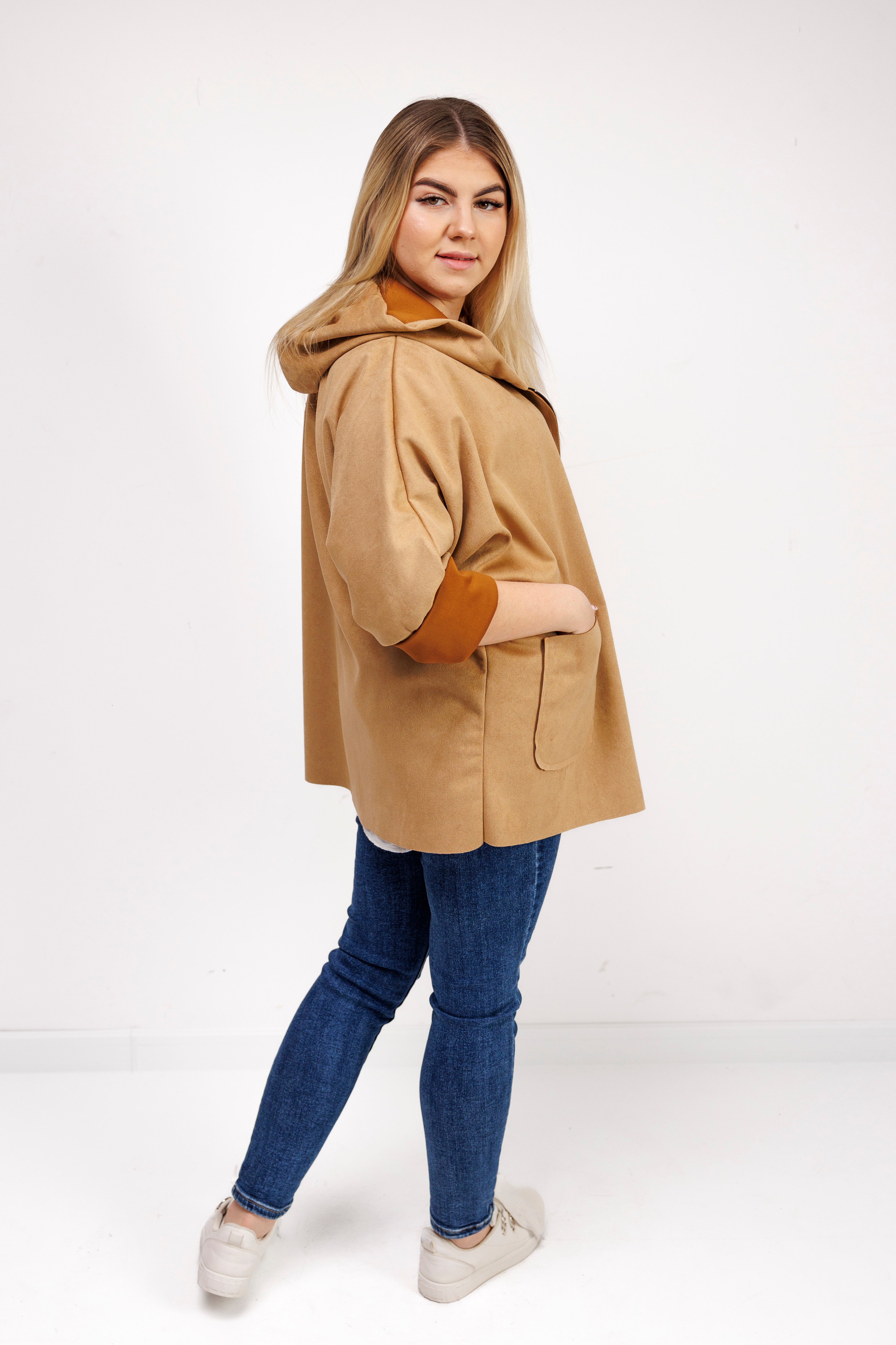 Katanka oversize z kapturem Camel