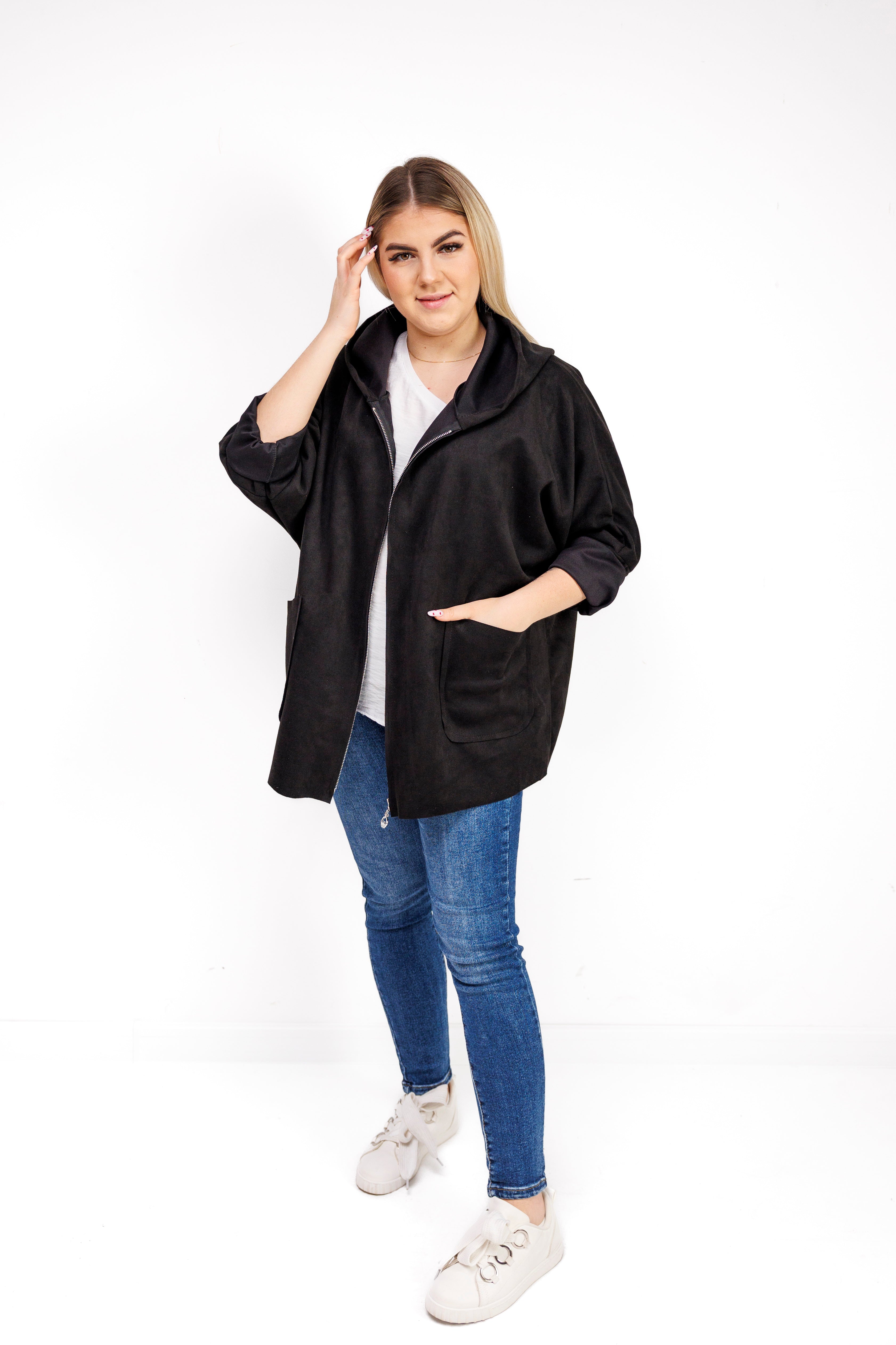 Katanka oversize z kapturem Czarny