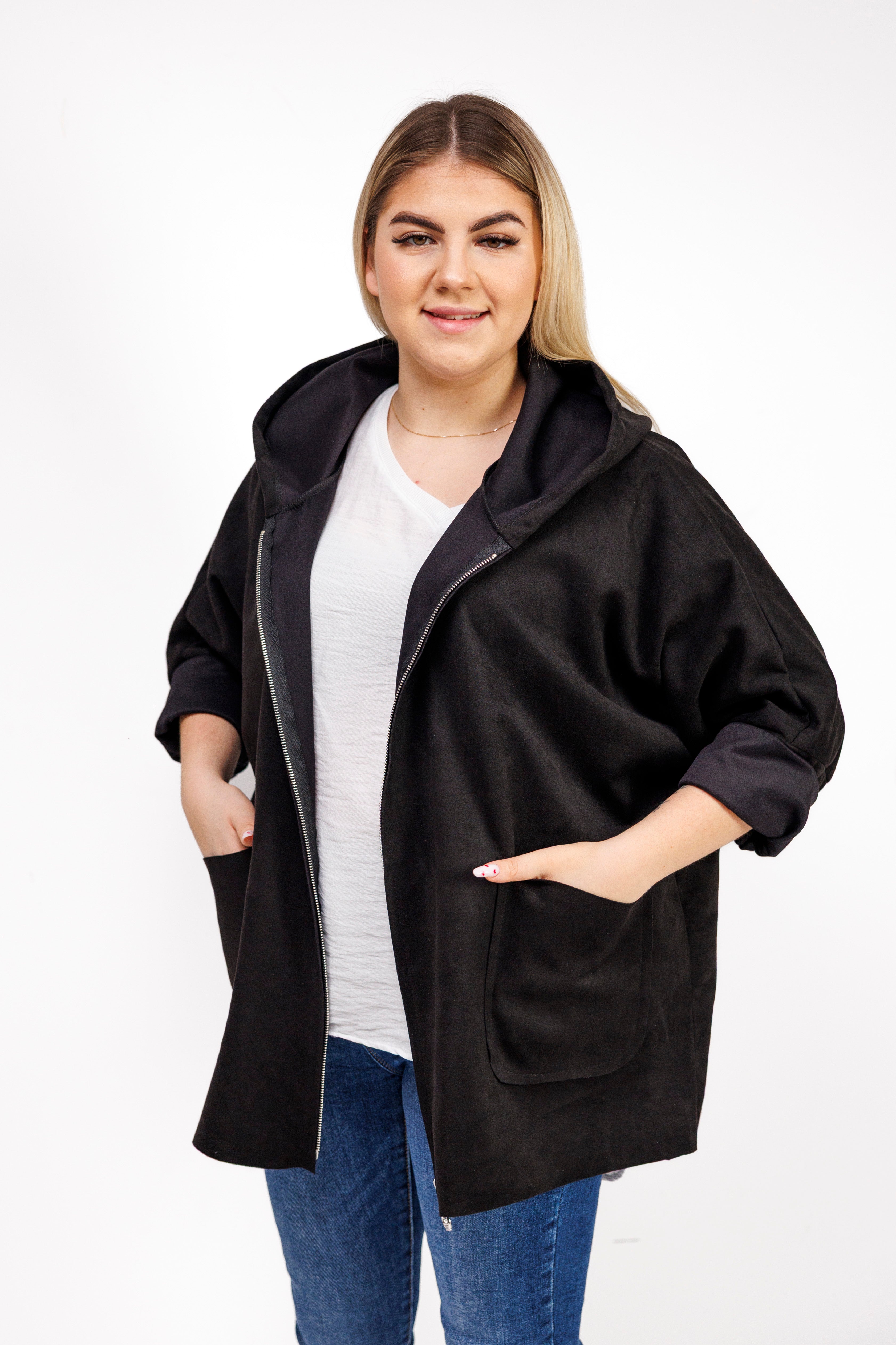 Katanka oversize z kapturem Czarny