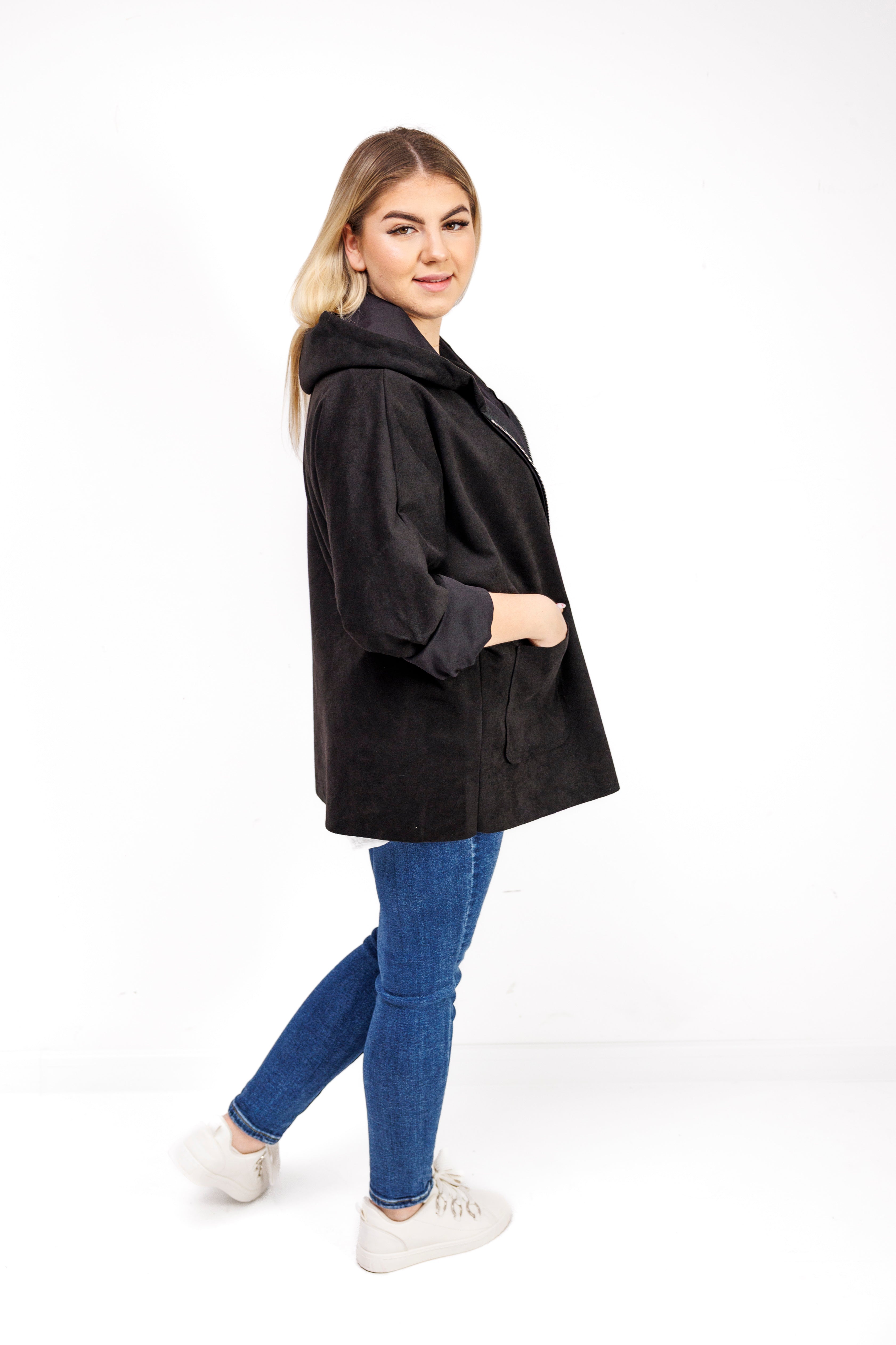 Katanka oversize z kapturem Czarny