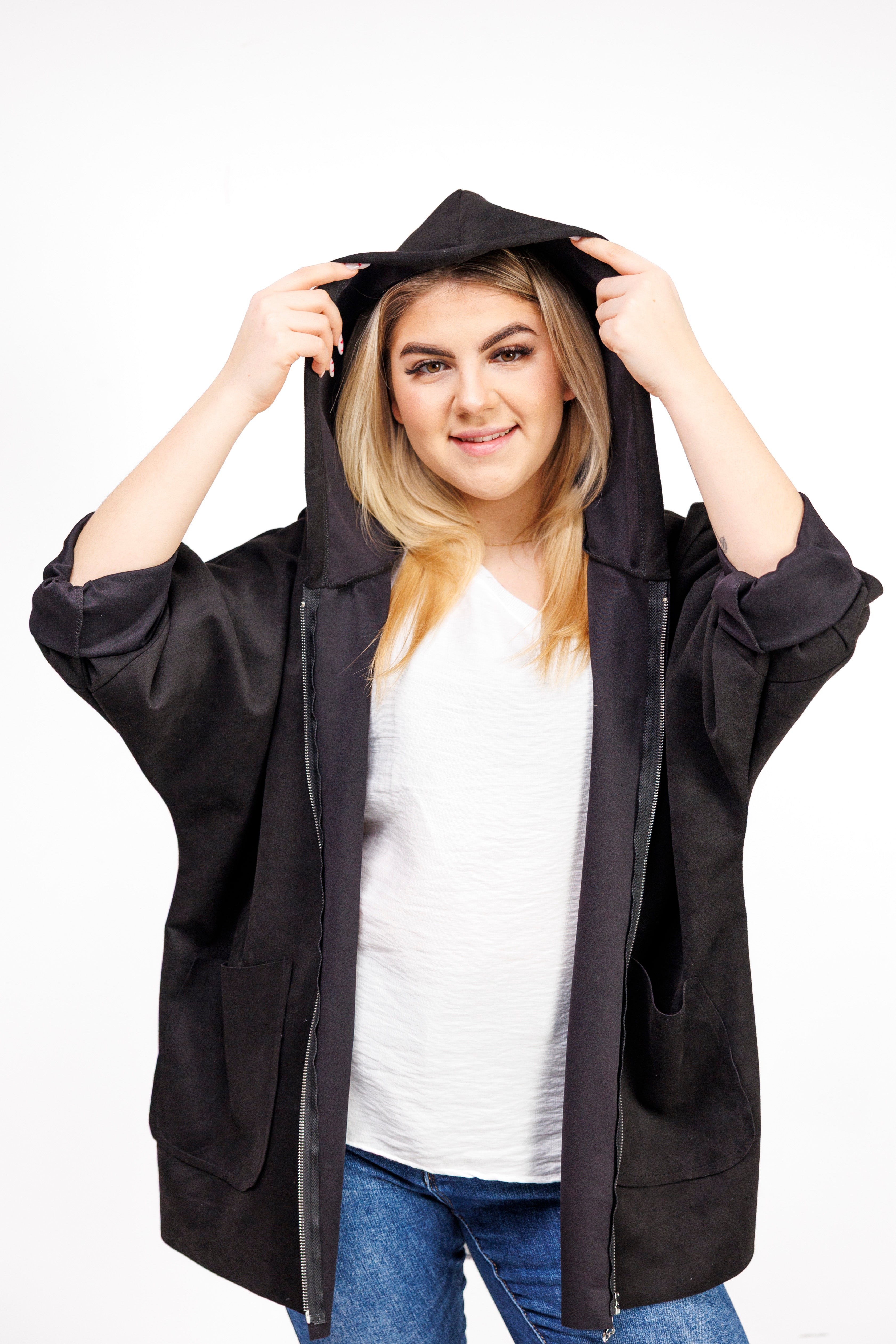 Katanka oversize z kapturem Czarny