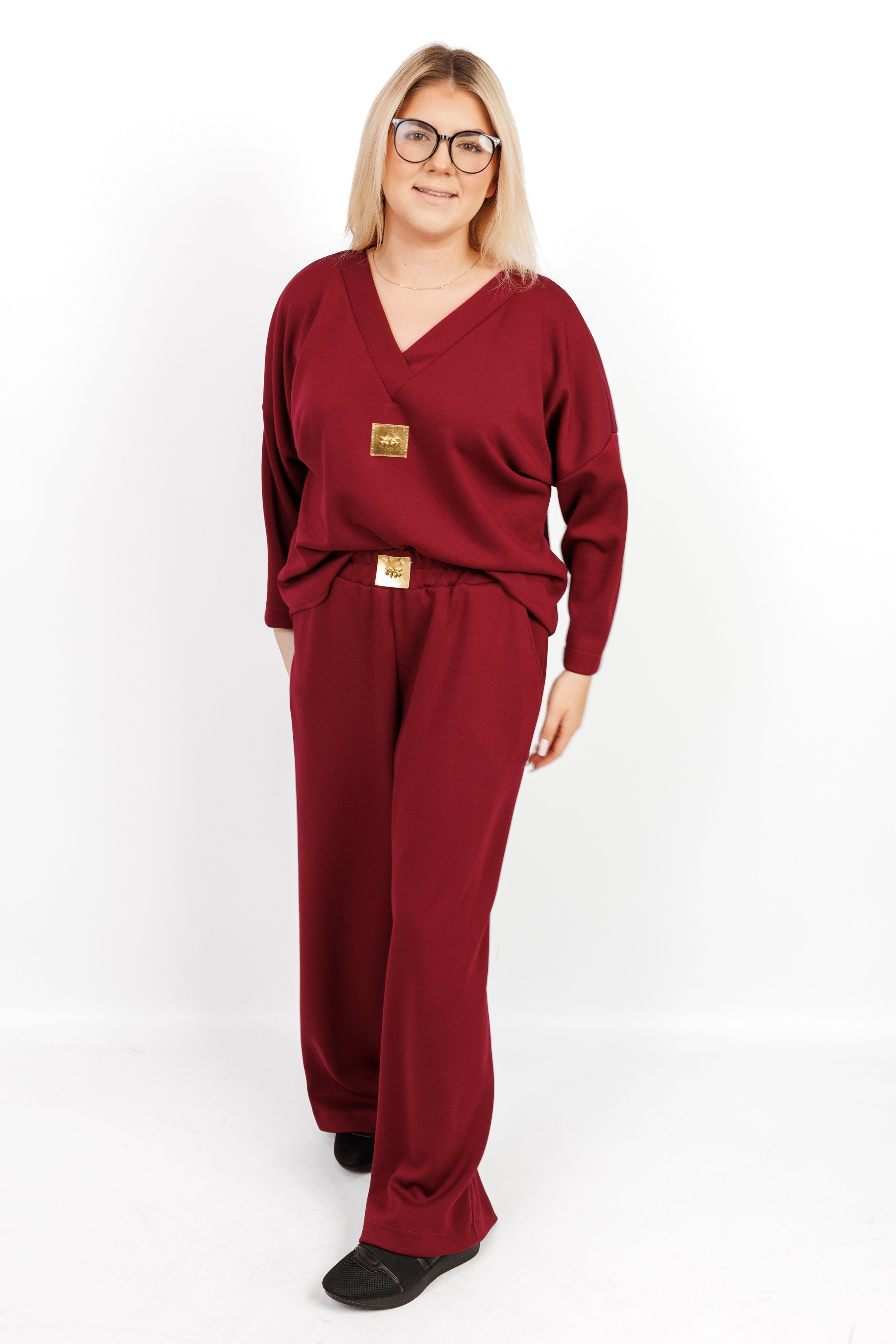 Stylowy damski dres 100% Masełko Bordo