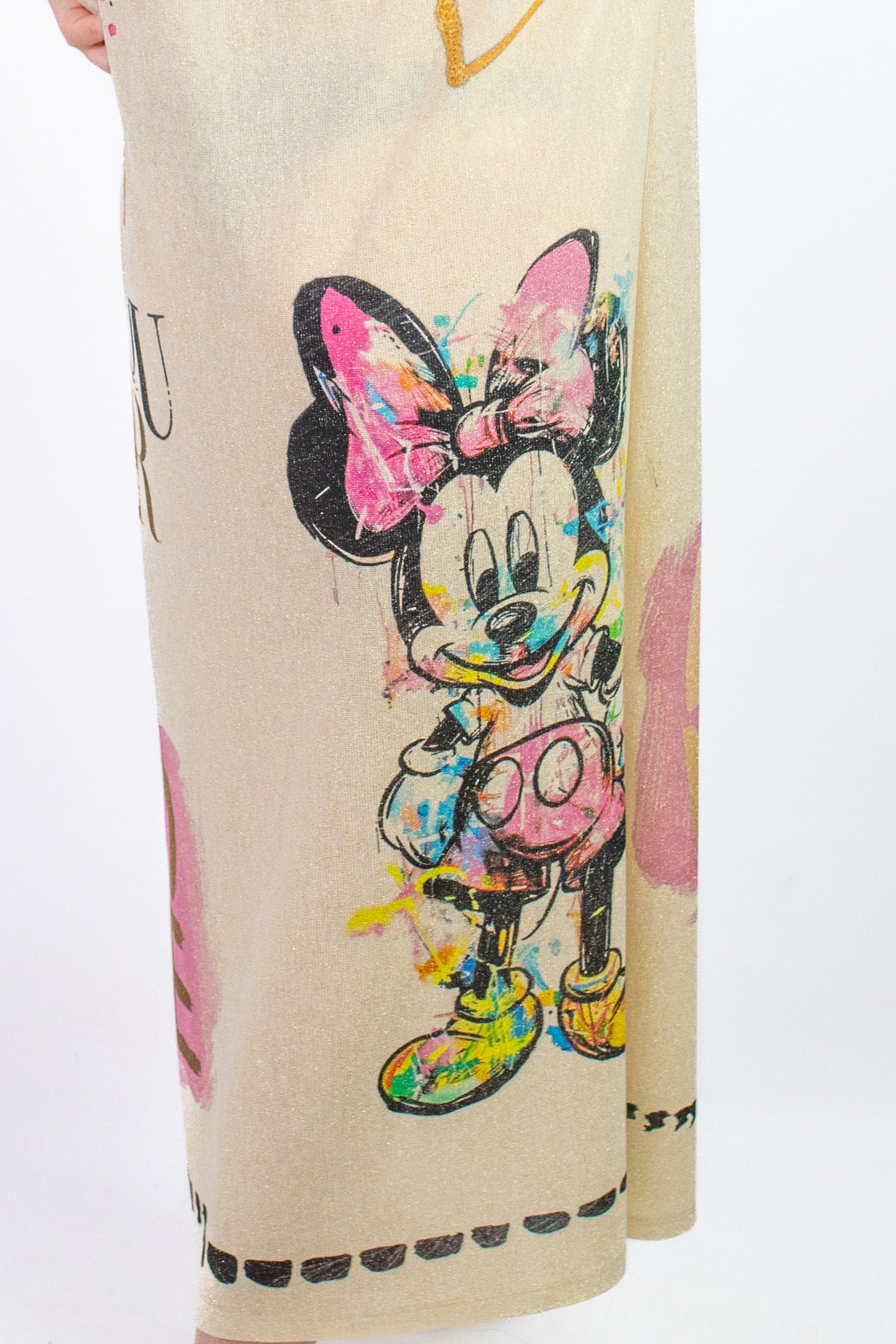 Włoska sukienka maxi z połyskiem i eleganckim zdobieniem Wzór 3