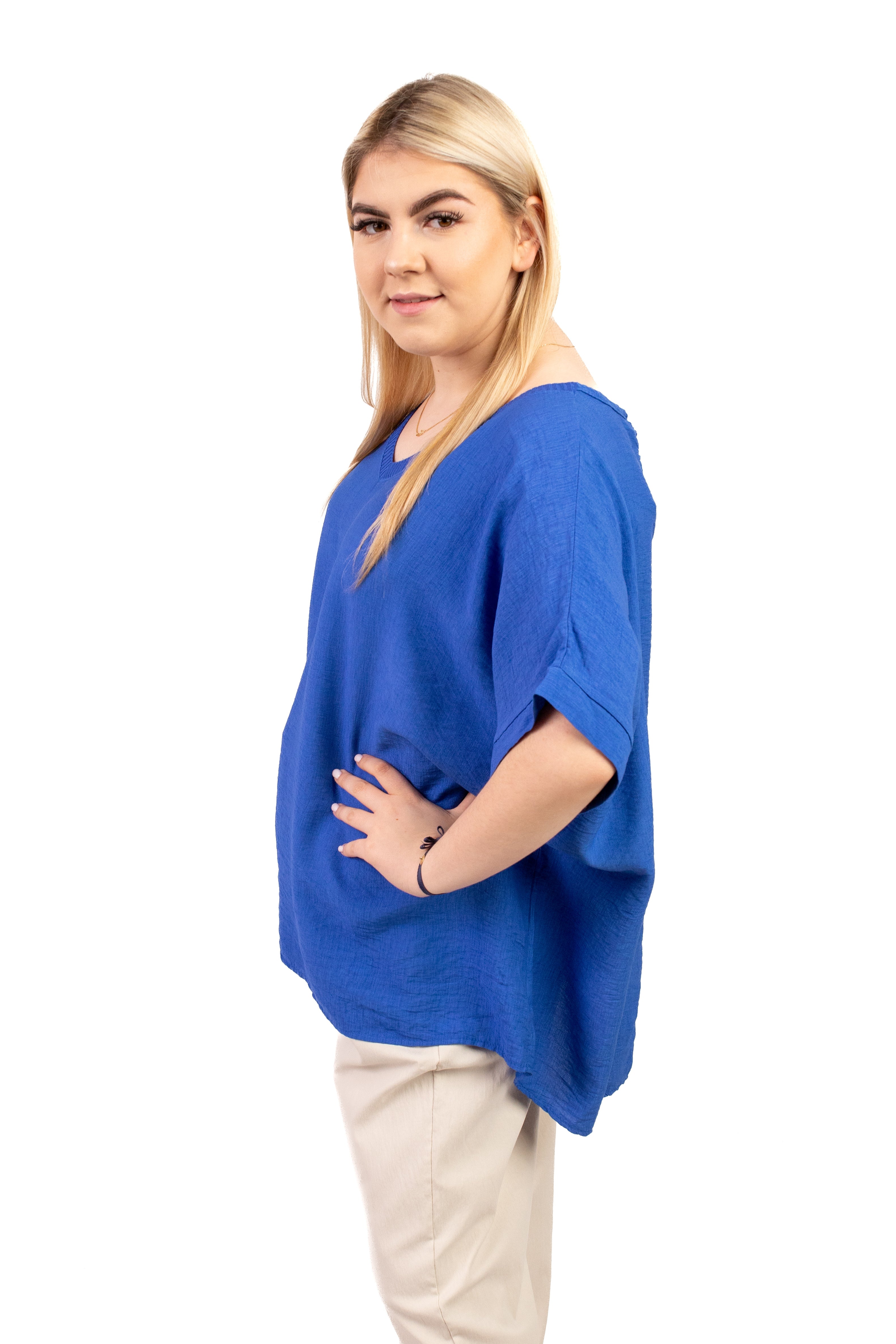 Włoska bluzka damska z koronkowym detalem – 100% wiskoza Chaber