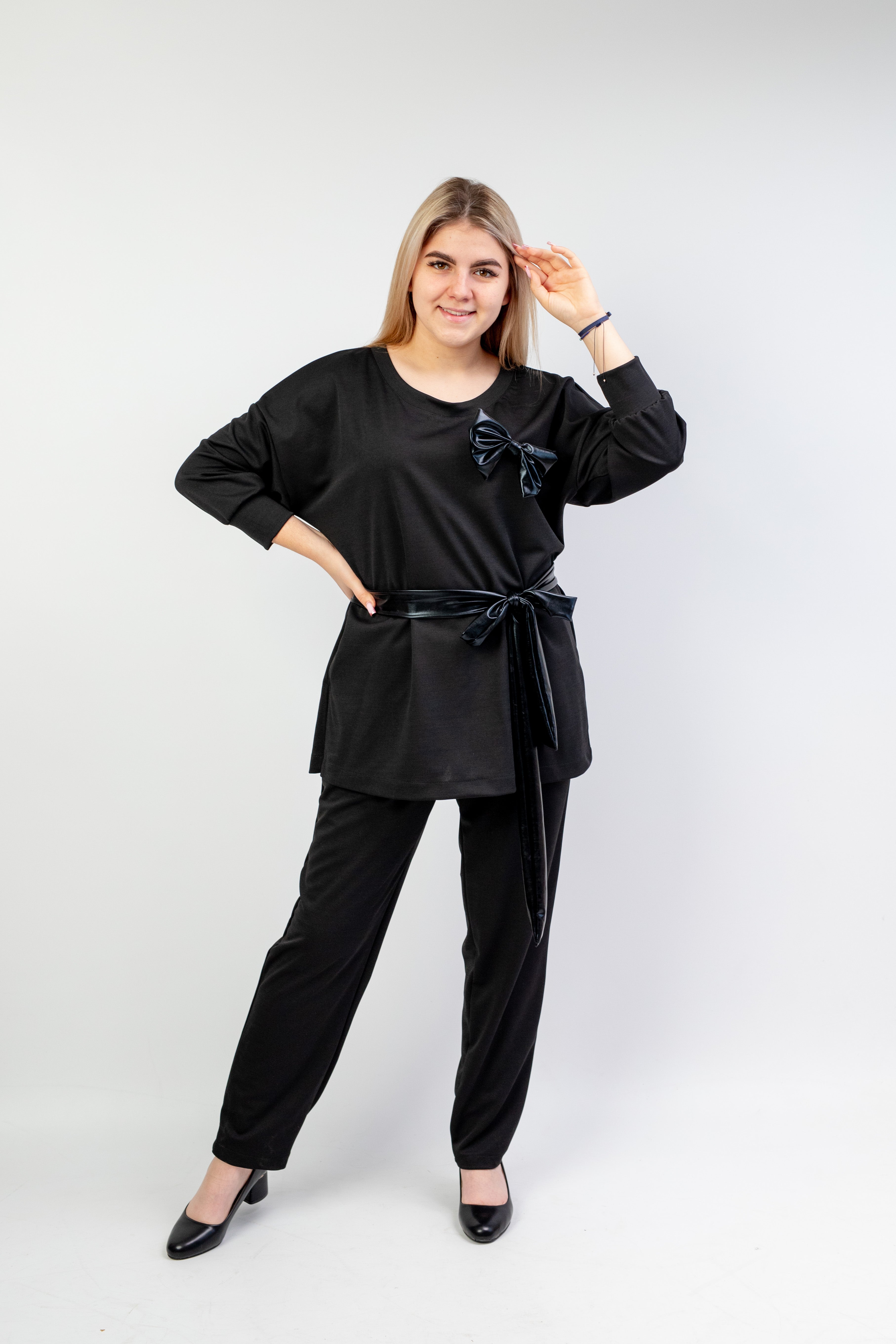 Elegancki szykowny komplet damski Czarny