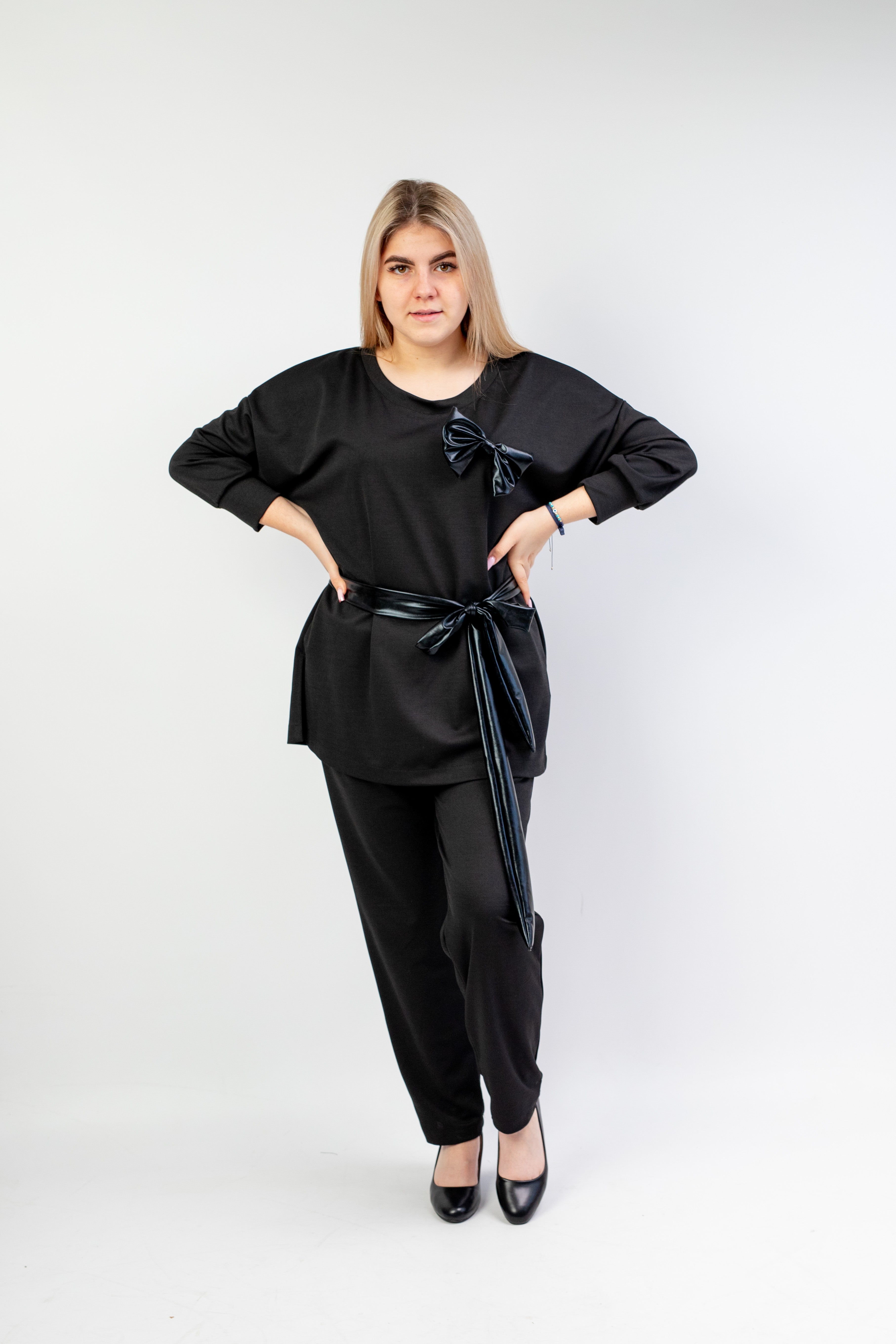 Elegancki szykowny komplet damski Czarny