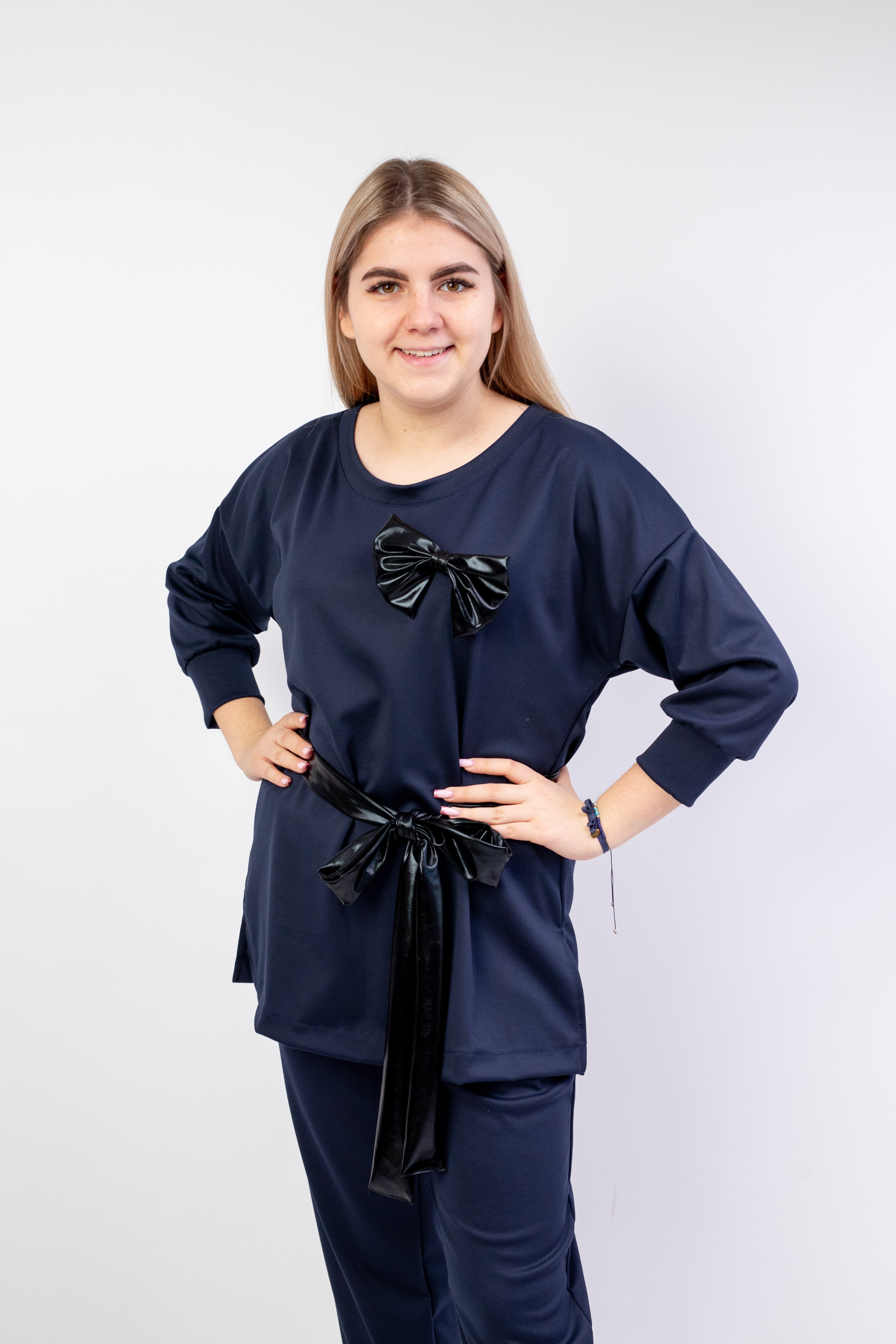 Elegancki szykowny komplet damski Granat