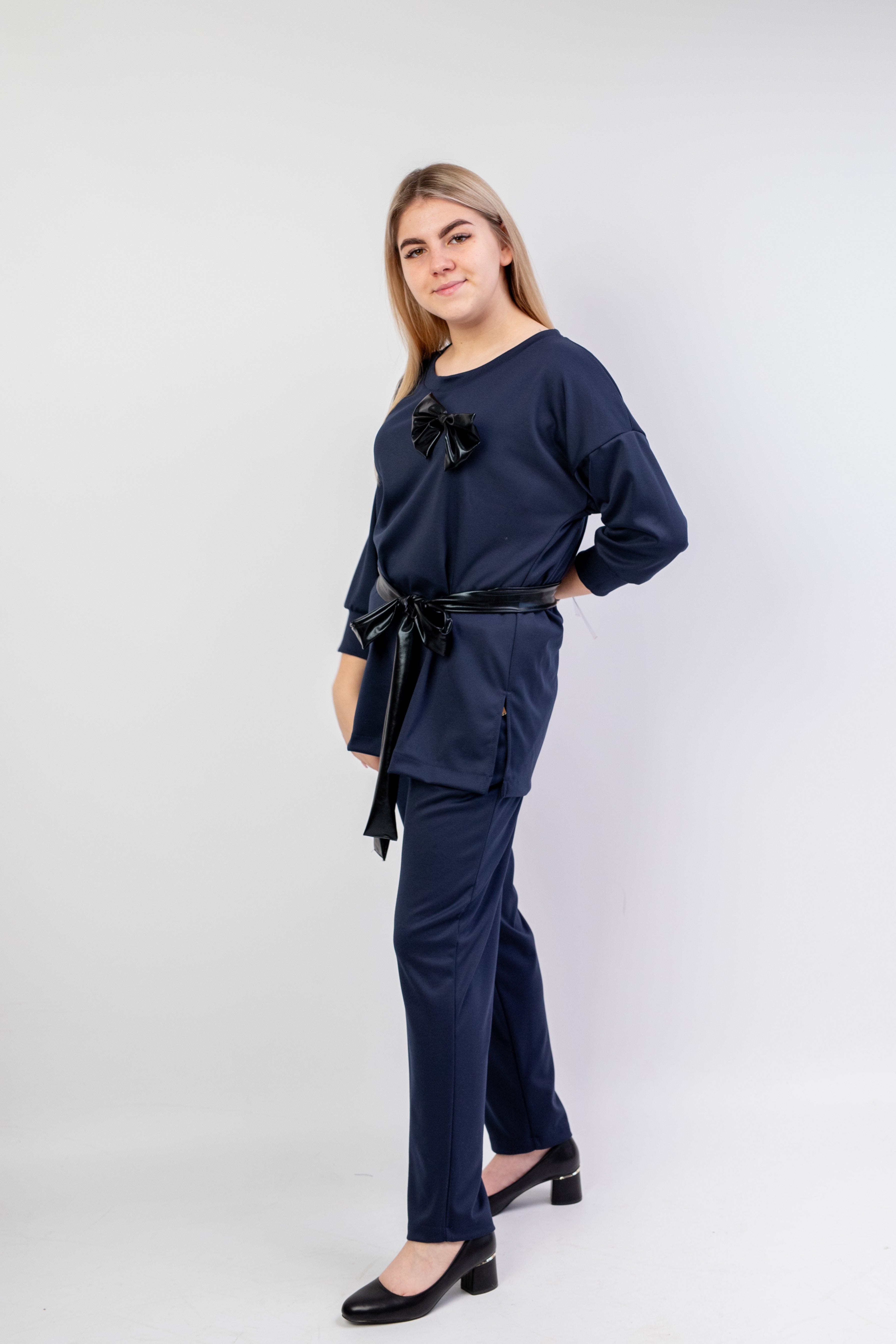 Elegancki szykowny komplet damski Granat