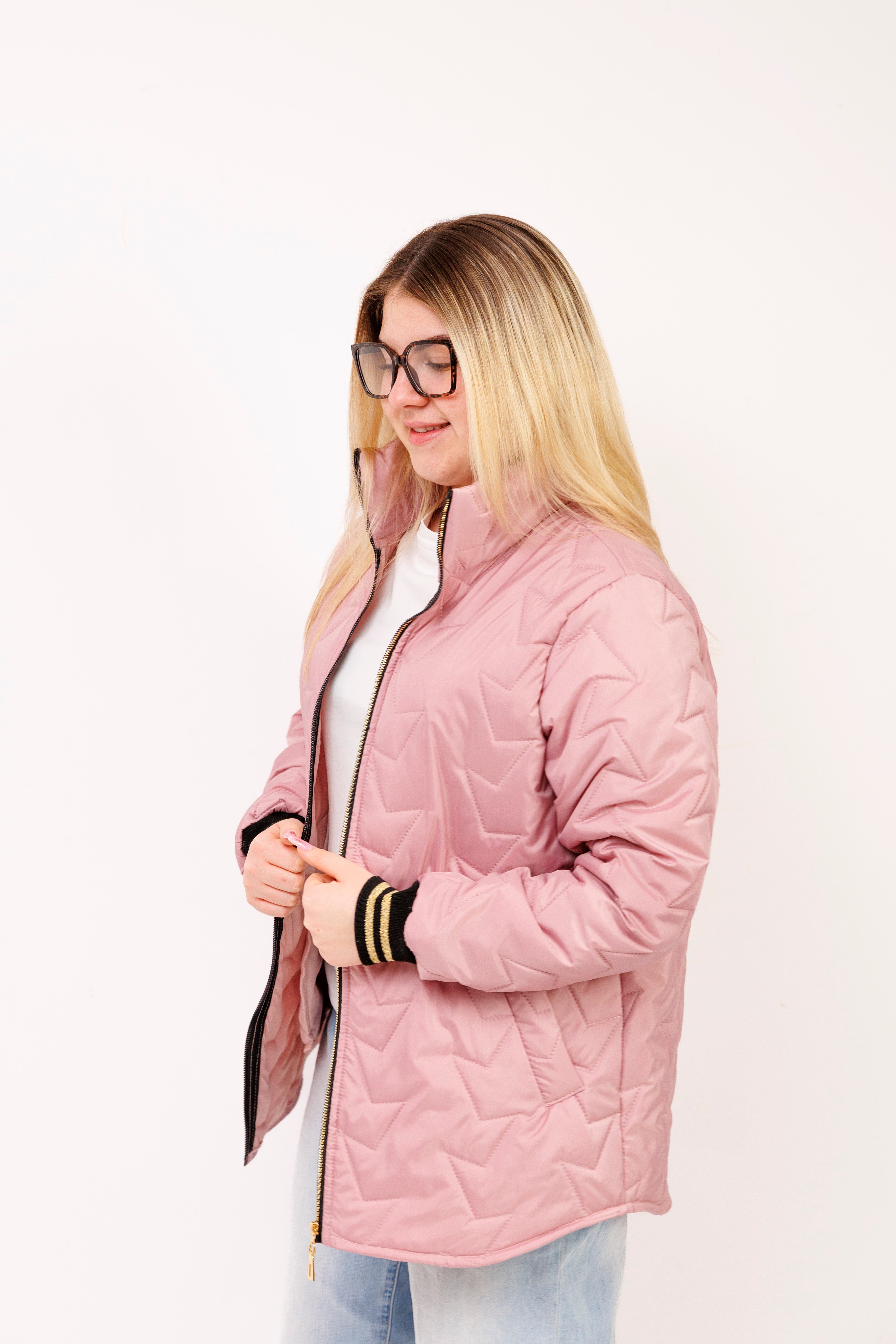 Kurtka ze ściągaczem duże rozmiary – polska produkcja, komfort i styl Brudny róż