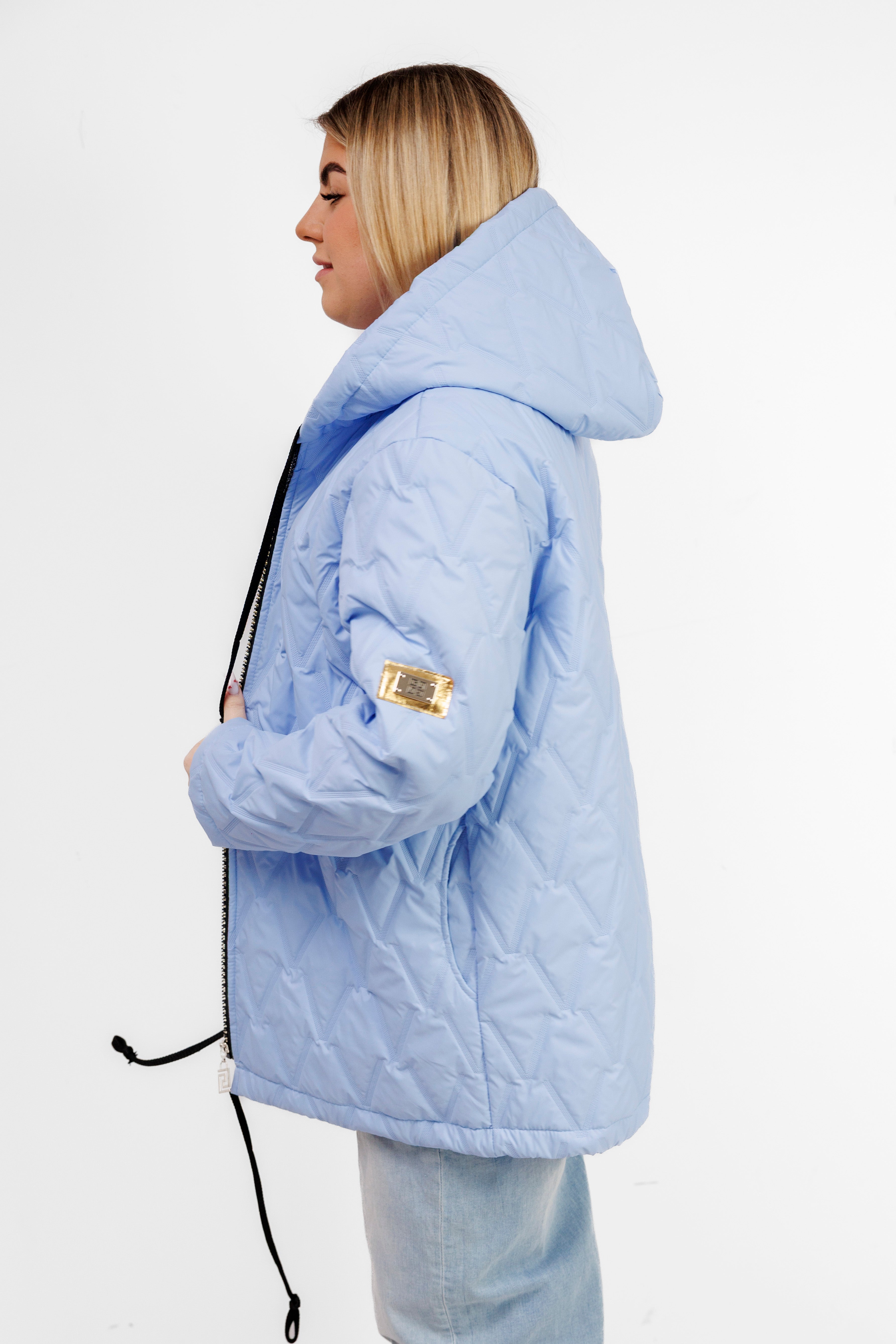 Kurtka Damska Regulowana Sznurkami Polska Produkcja Duże Rozmiary Niebieski