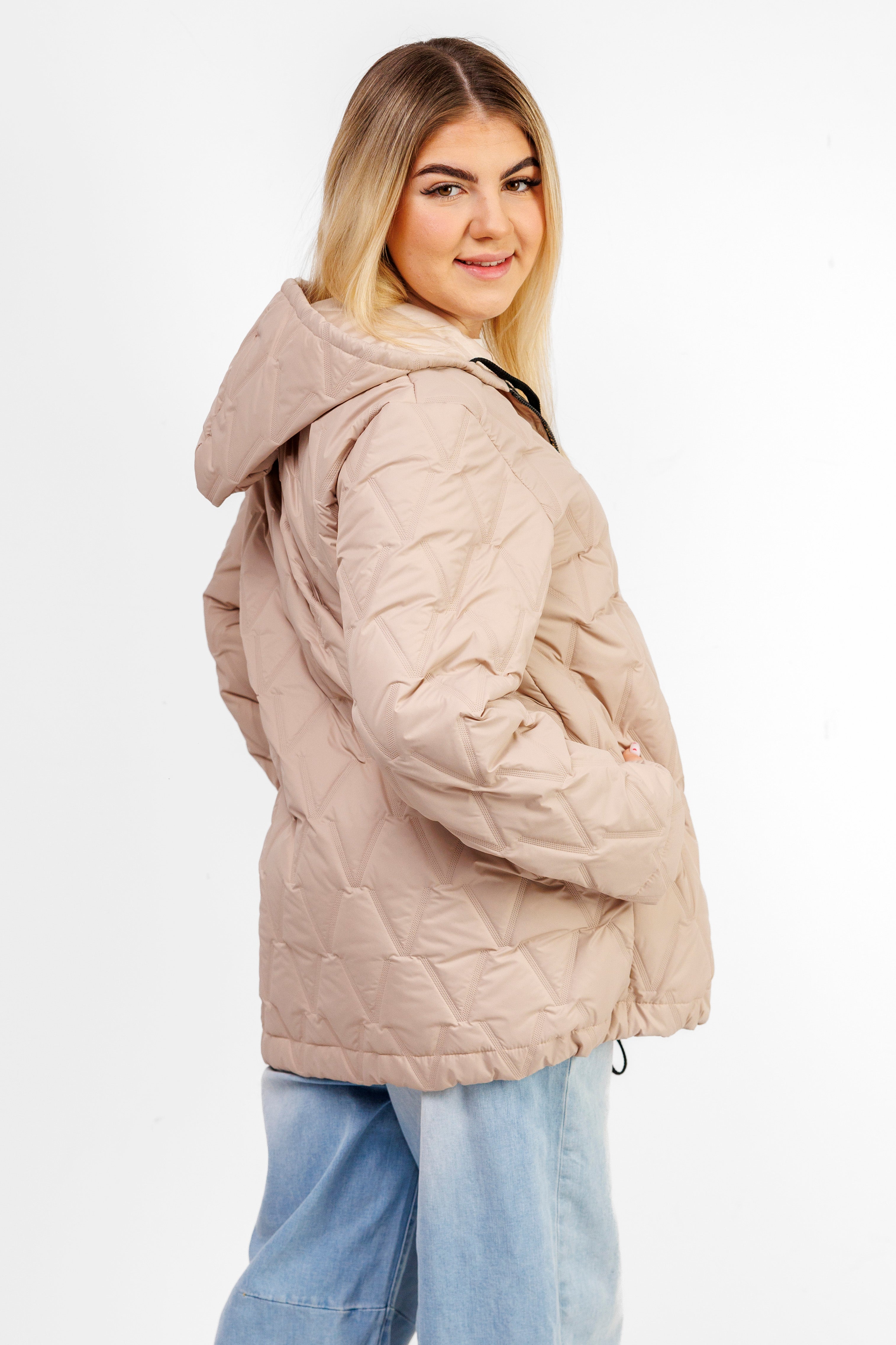 Kurtka Damska Regulowana Sznurkami Polska Produkcja Duże Rozmiary Beż