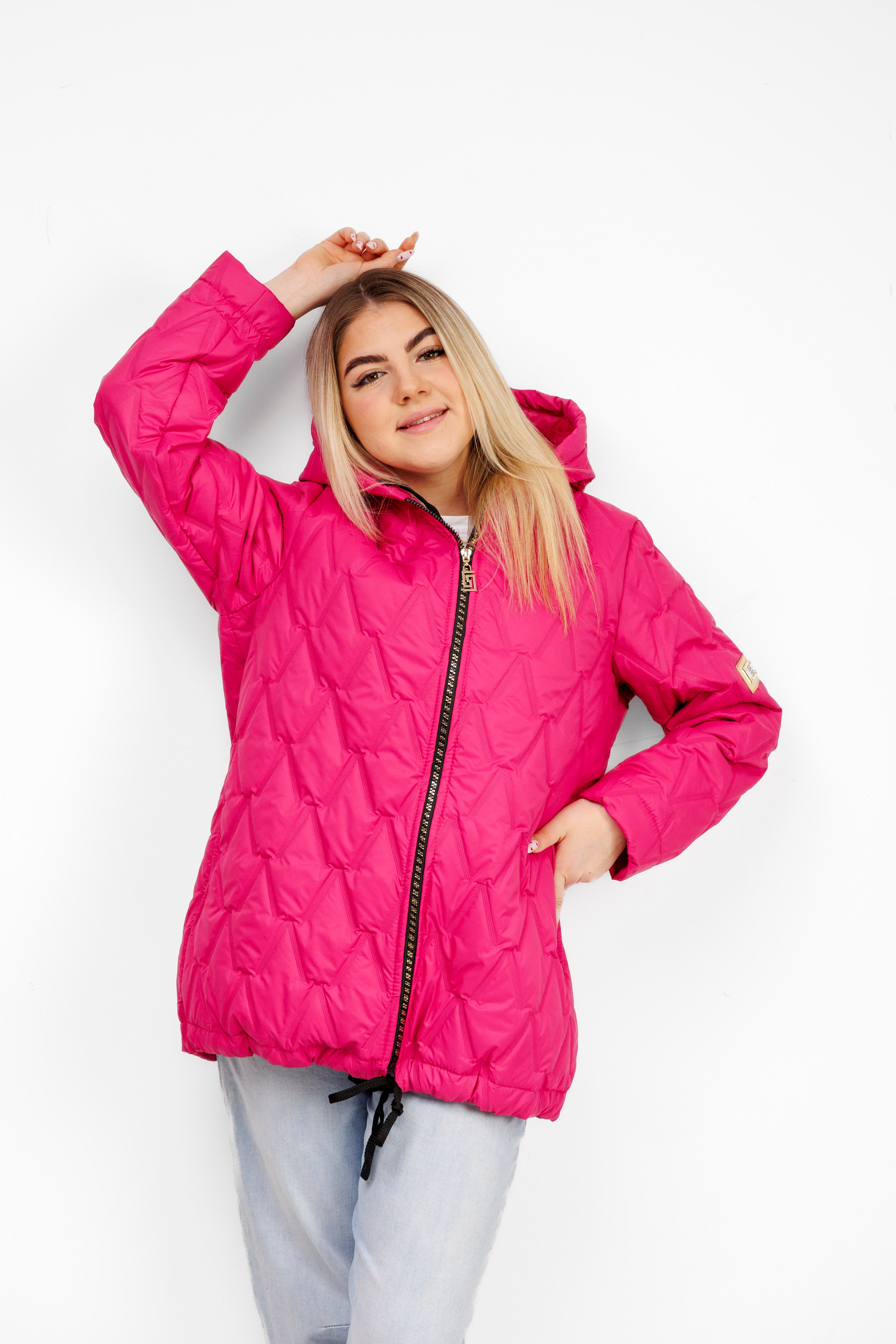 Kurtka Damska Regulowana Sznurkami Polska Produkcja Duże Rozmiary Fuksja