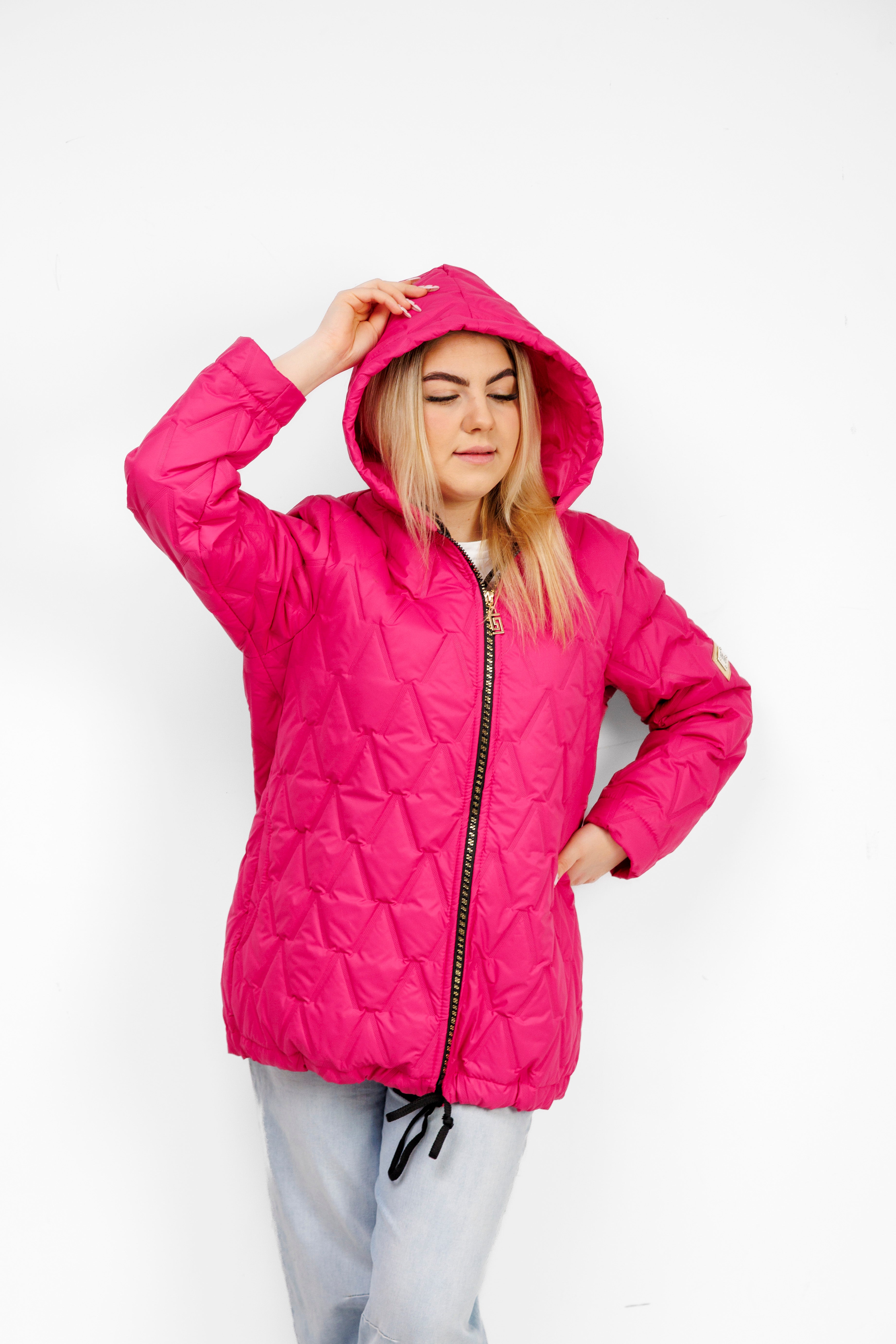 Kurtka Damska Regulowana Sznurkami Polska Produkcja Duże Rozmiary Fuksja