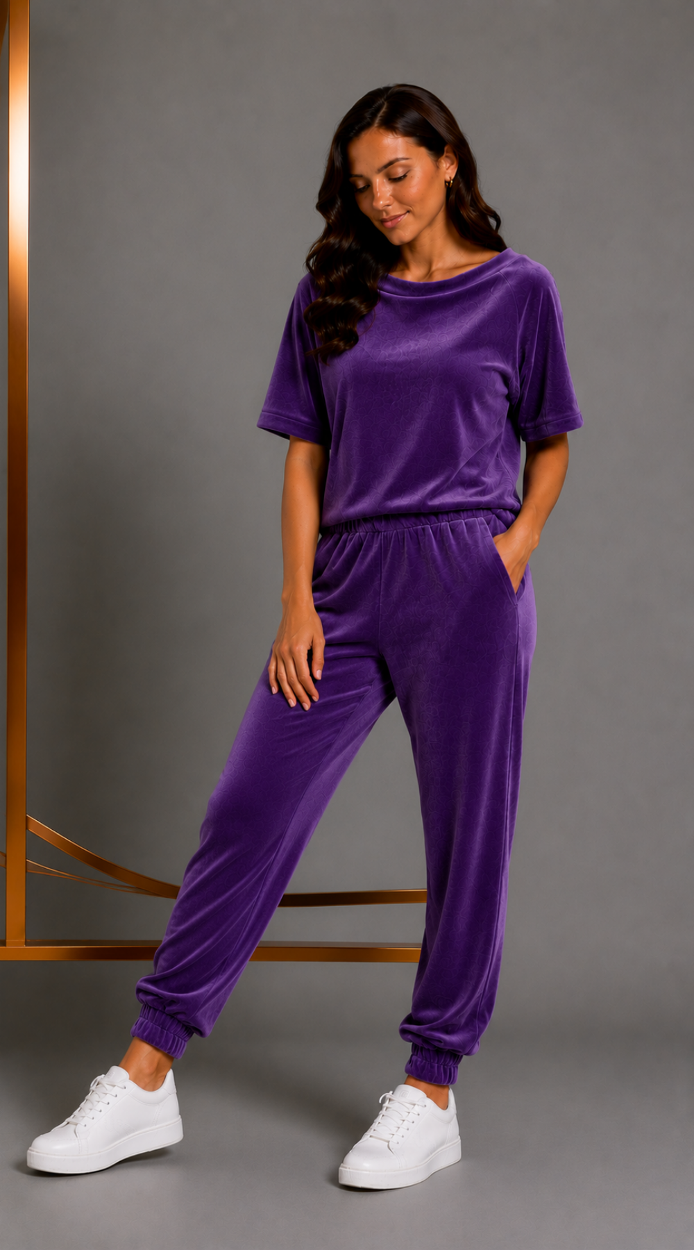 Wygodny elegancki dres damski Ciemny fiolet