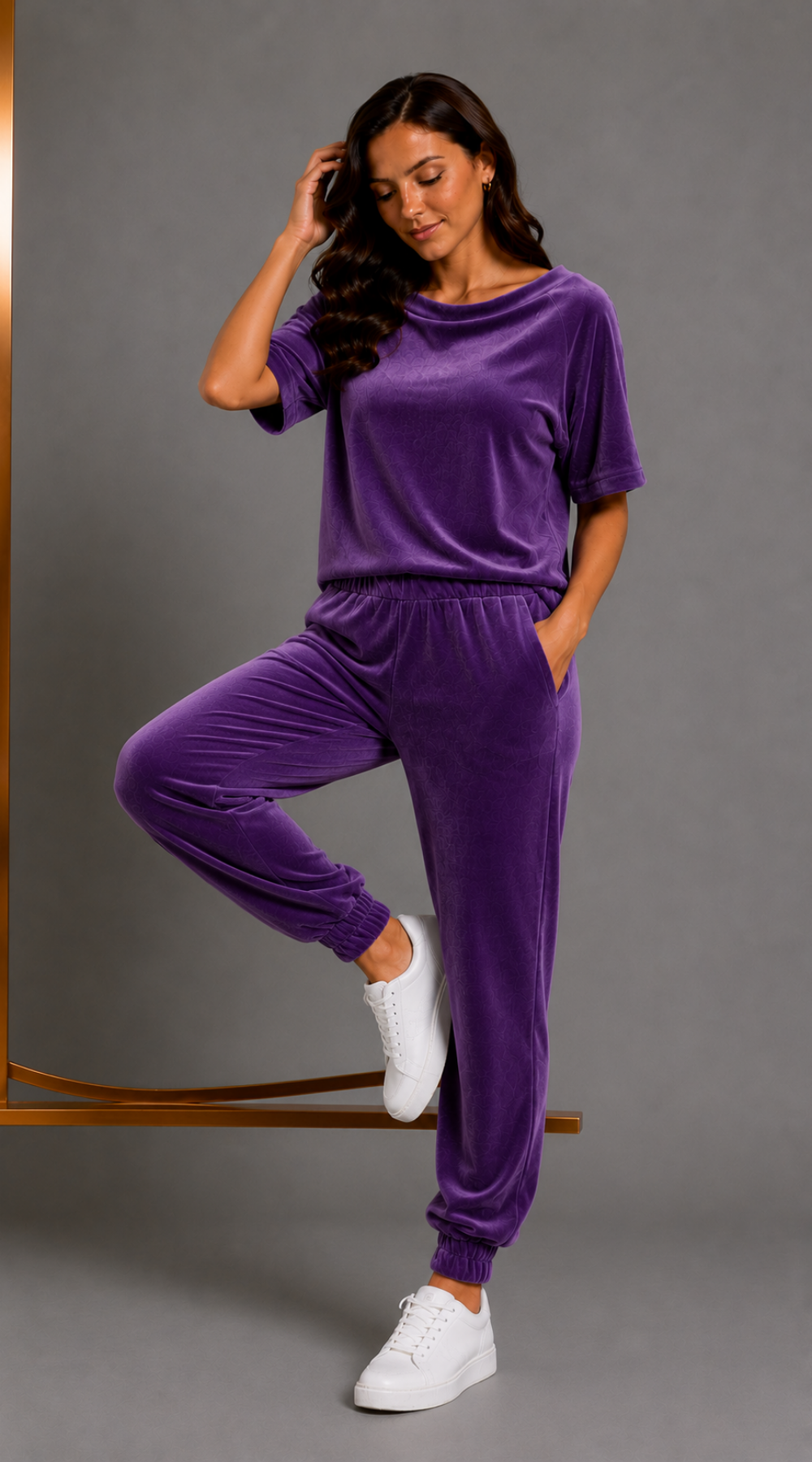Wygodny elegancki dres damski Ciemny fiolet