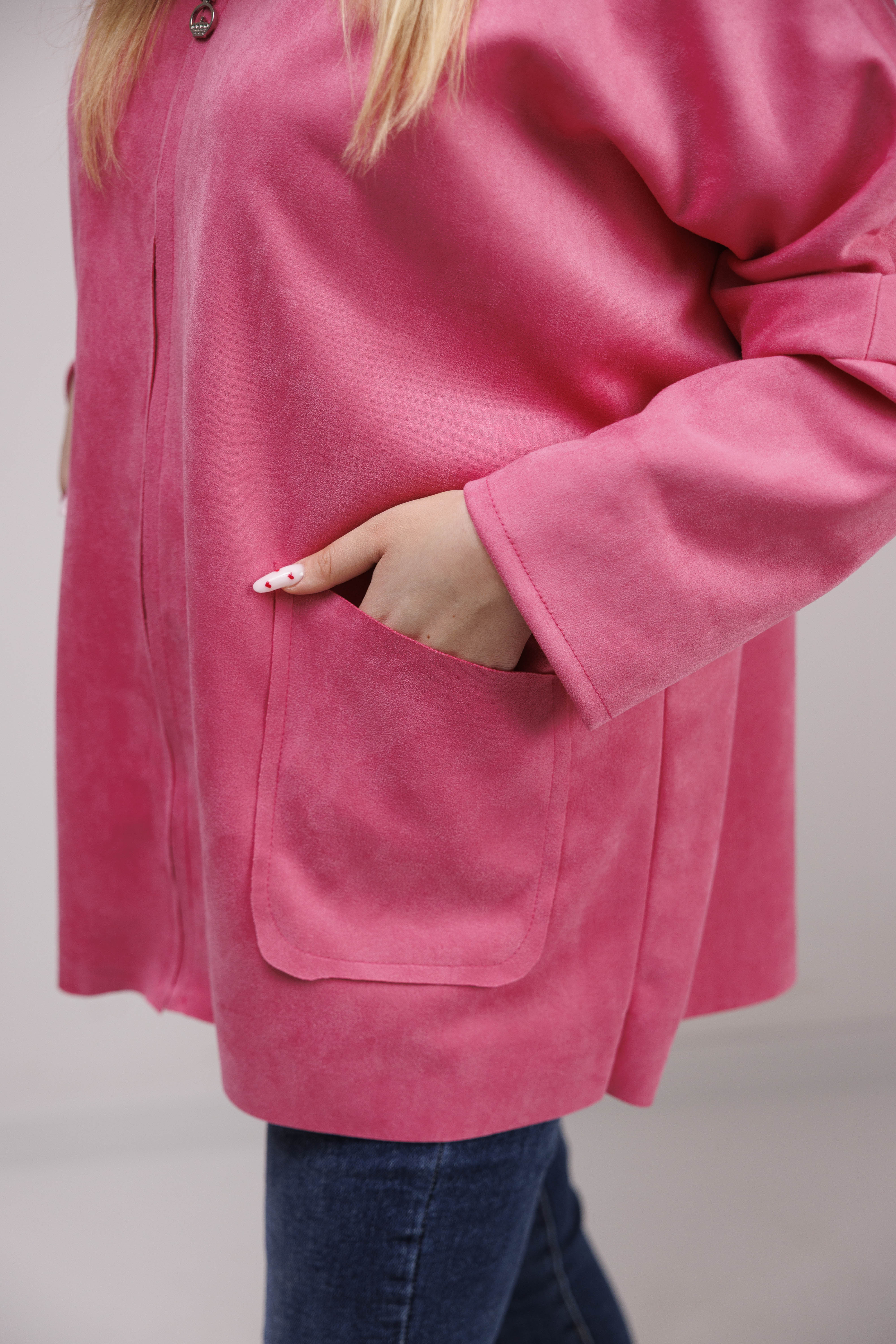 Katanka oversize z kapturem Fuksja