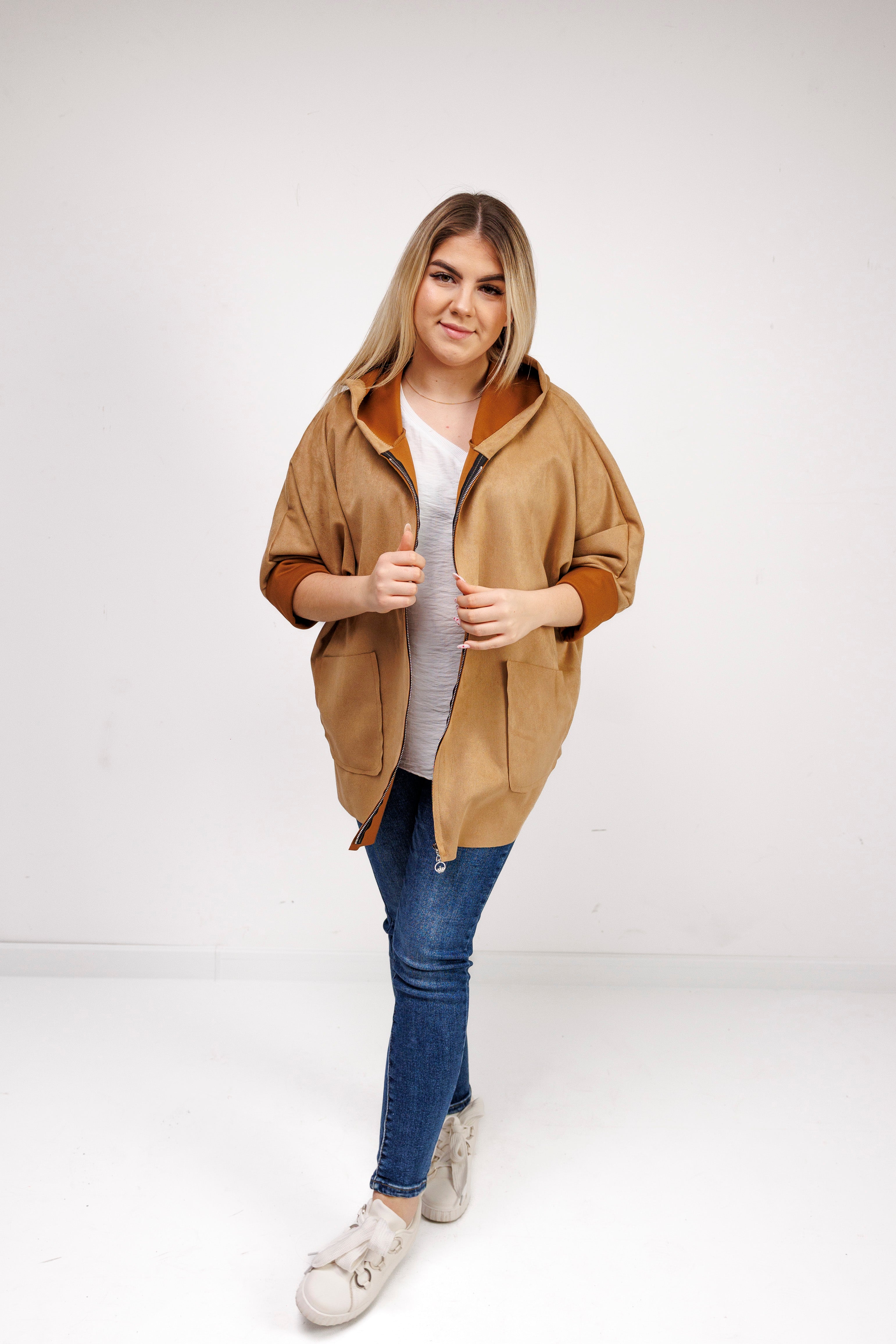 Katanka oversize z kapturem Camel