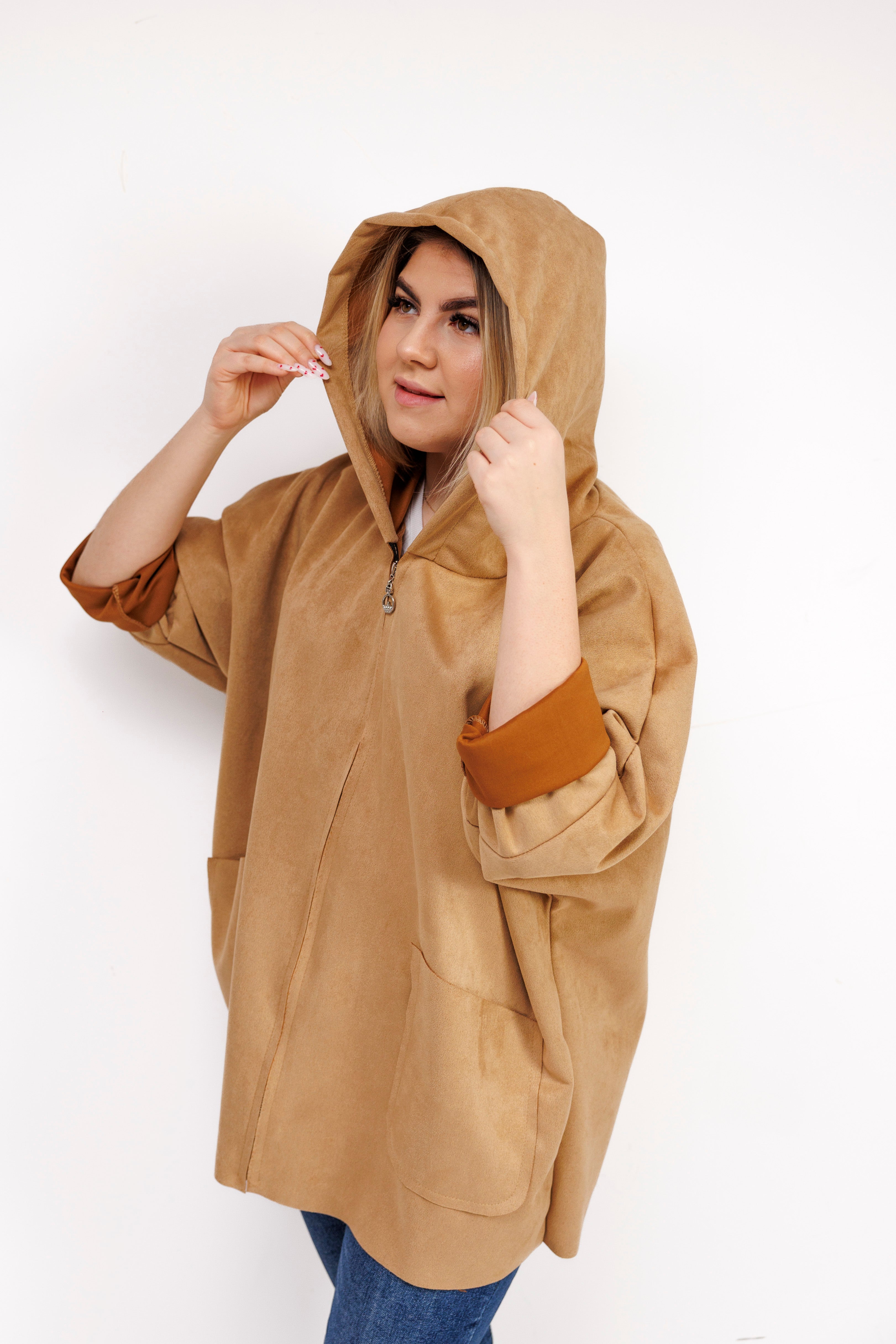 Katanka oversize z kapturem Camel