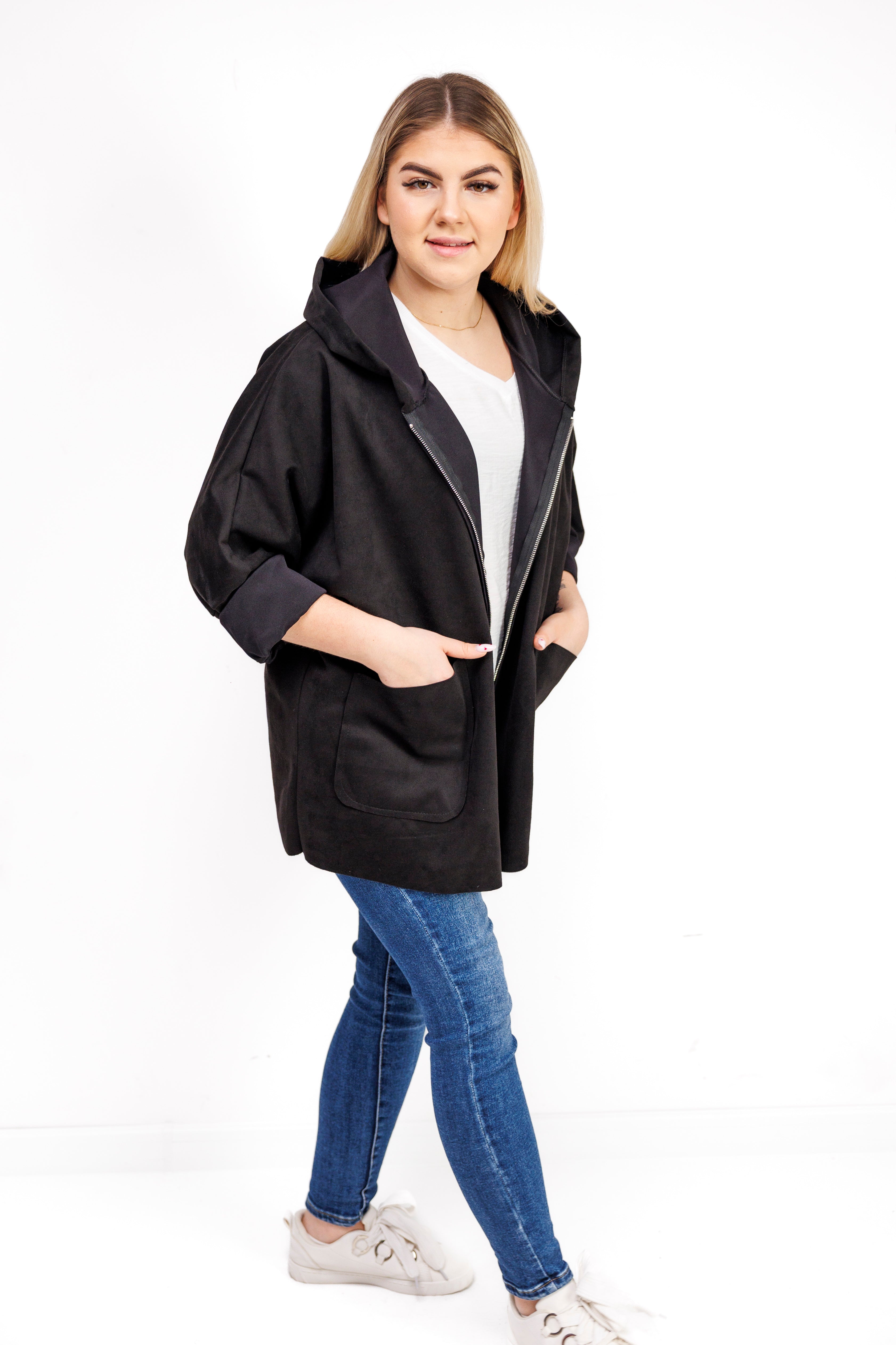 Katanka oversize z kapturem Czarny