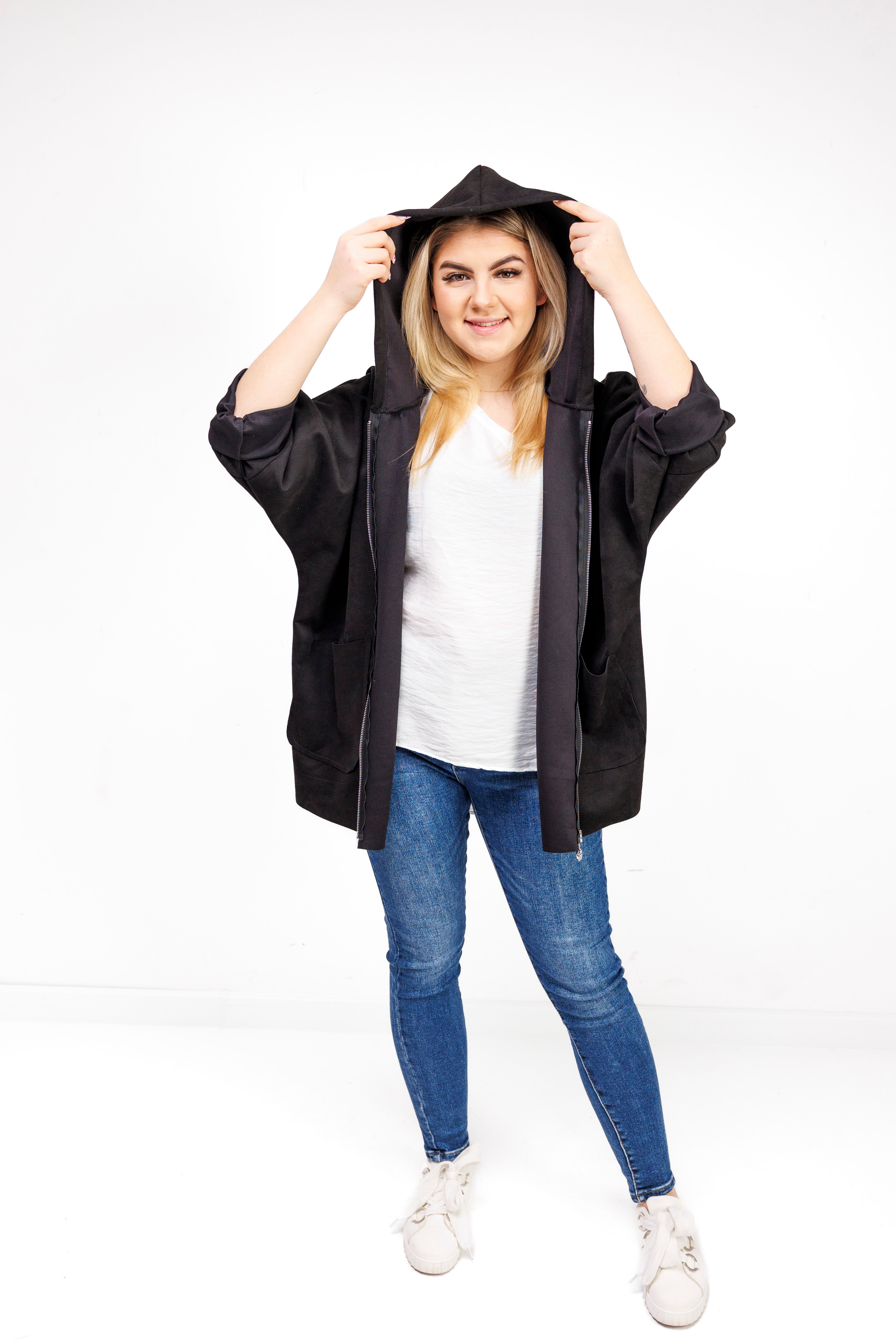 Katanka oversize z kapturem Czarny